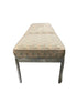 Steelcase Upholstered Tan Tile Patterned Bench