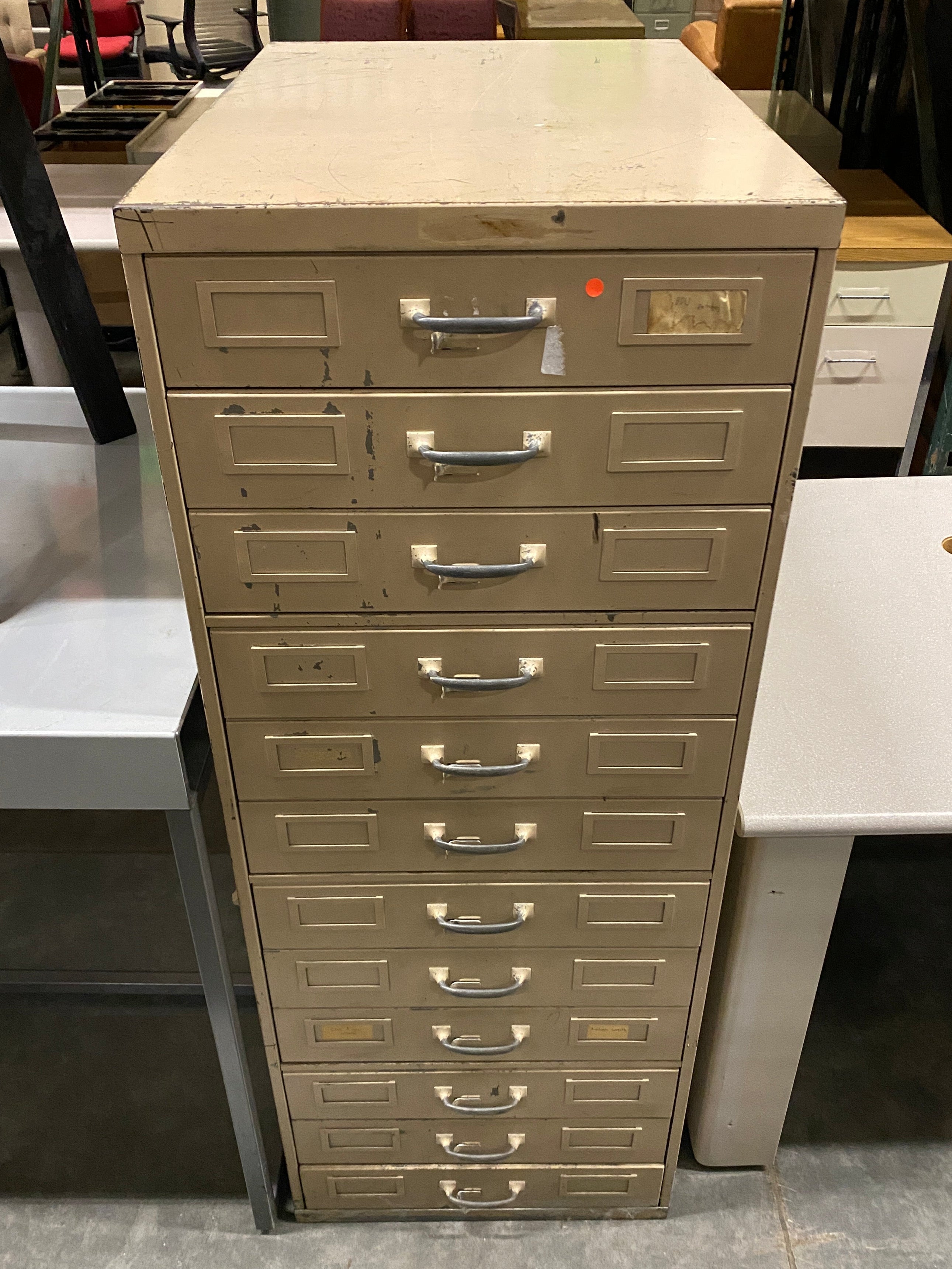 Grey 12 Drawer File Cabinet