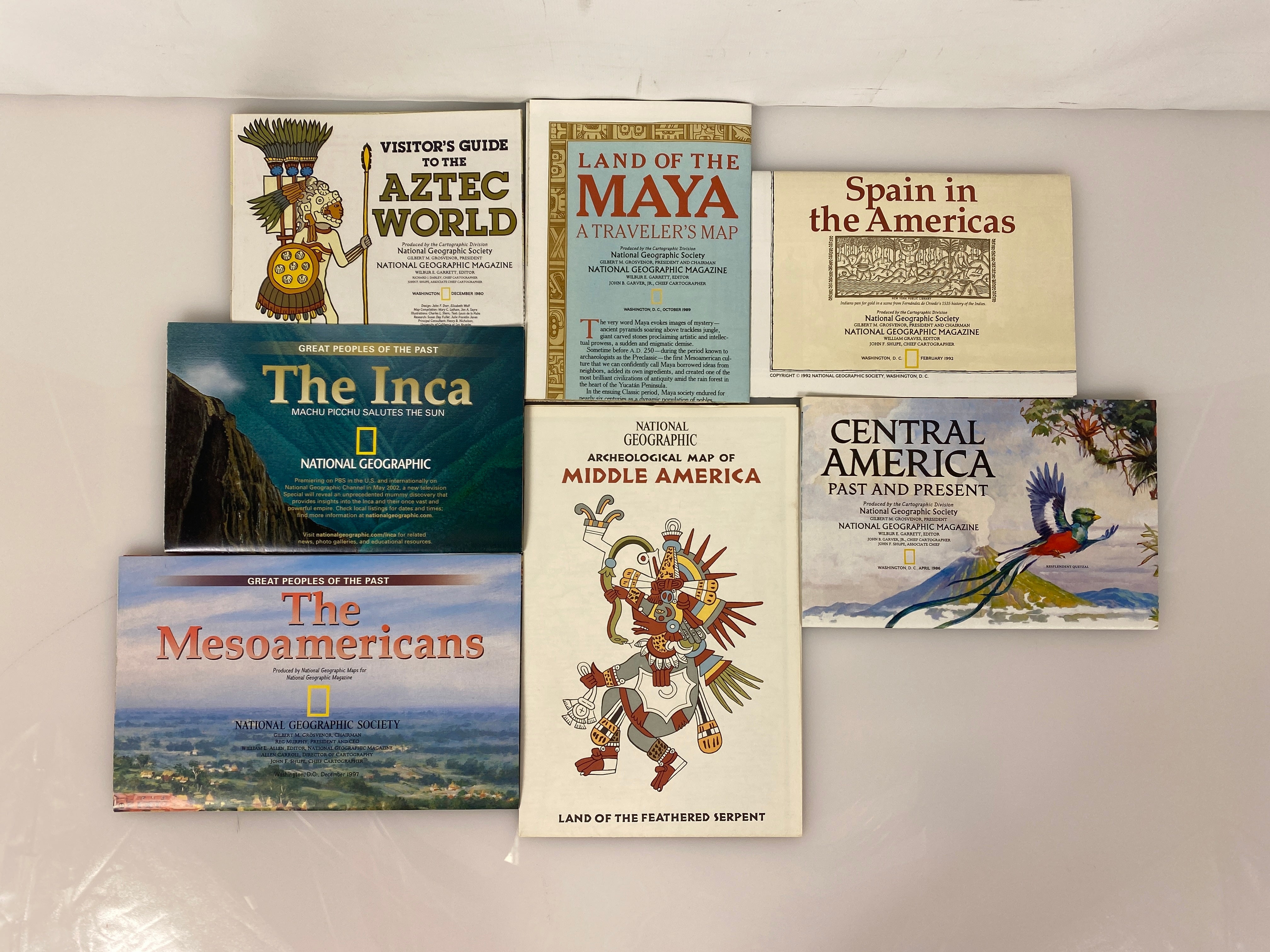 Lot of Vtg Nat Geo Maps: Aztec World/Land of the Maya/The Inca/Mesoamericans