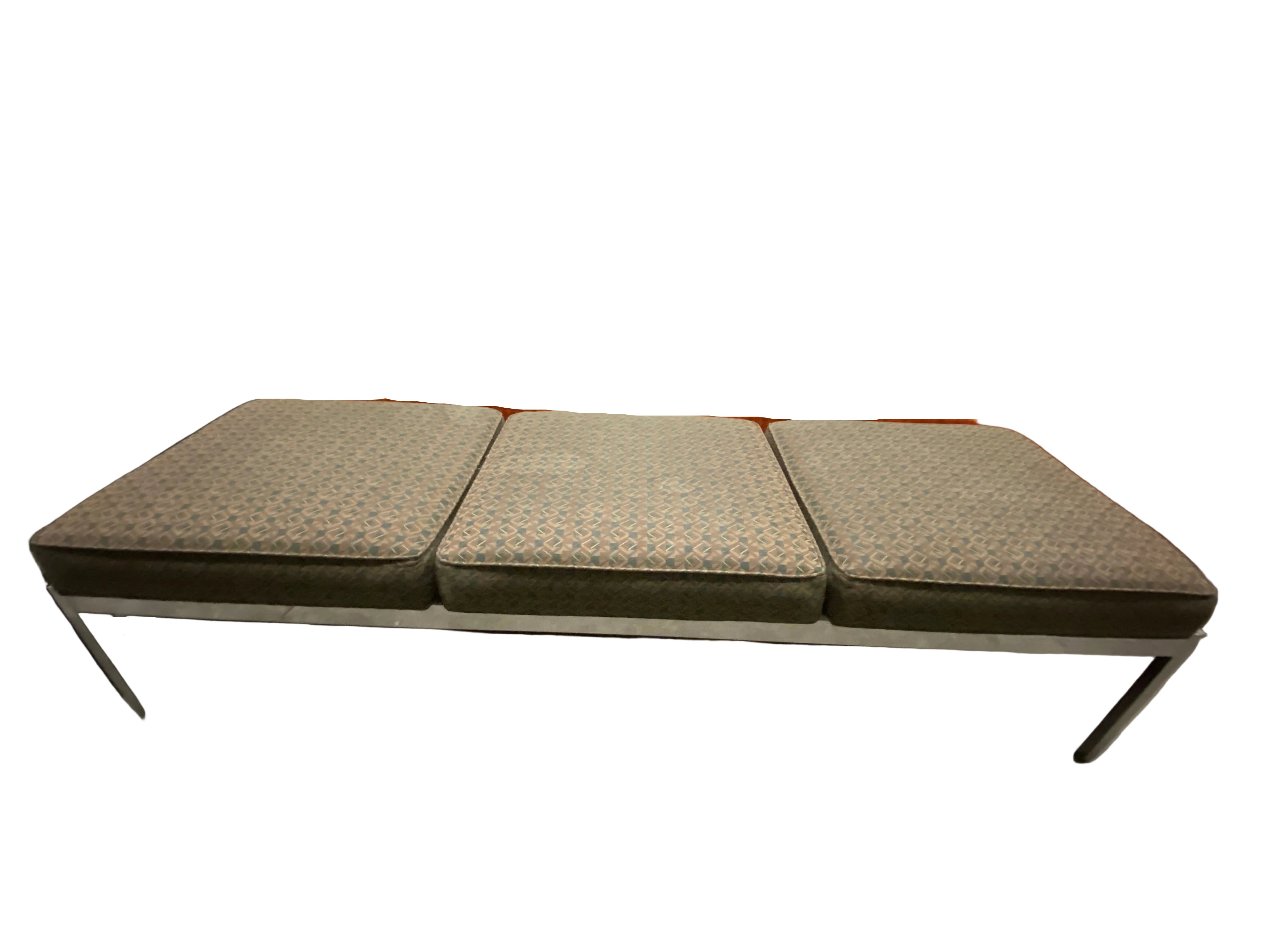 Steelcase Upholstered Brown Patterned Bench
