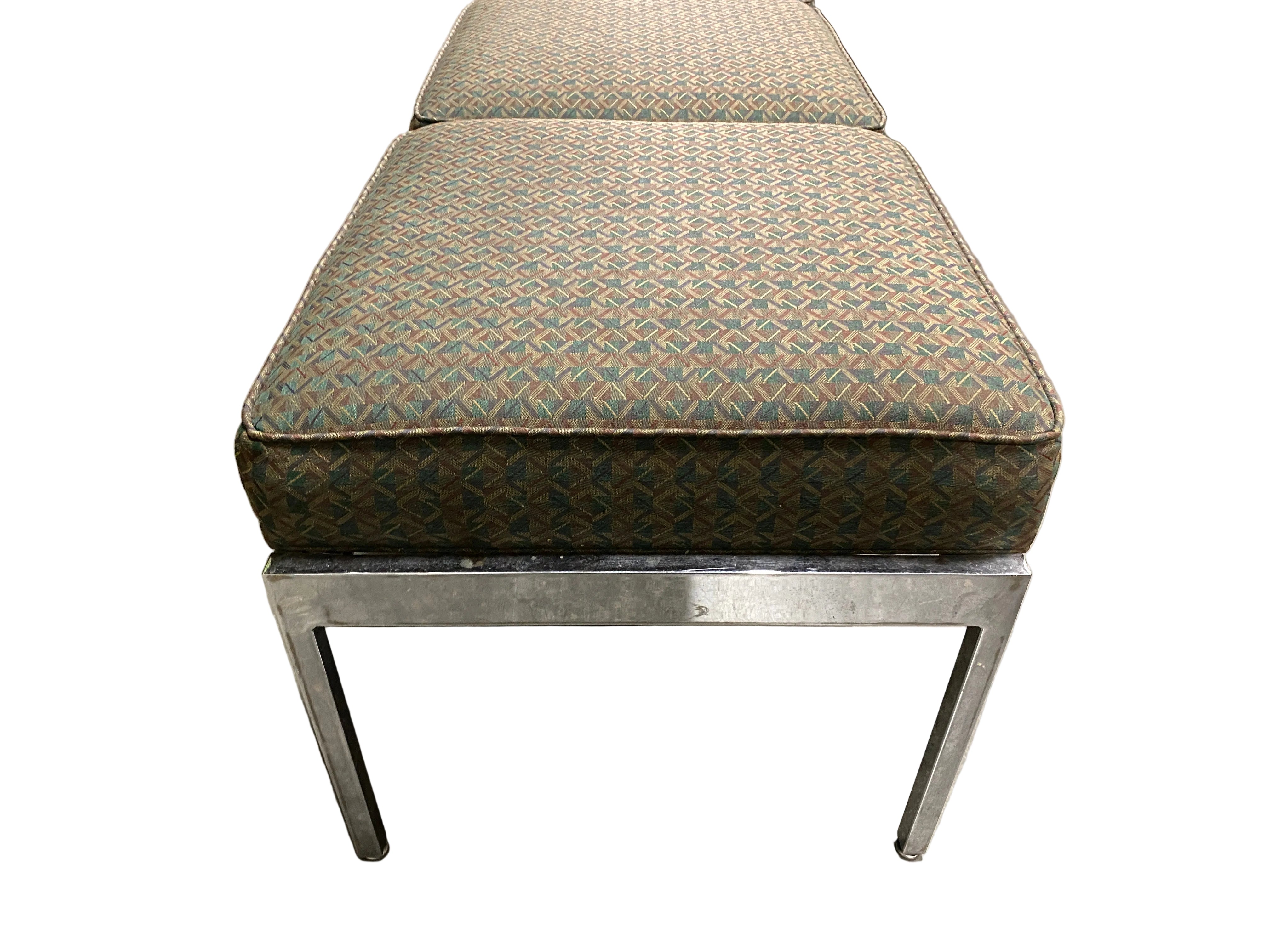 Steelcase Upholstered Brown Patterned Bench