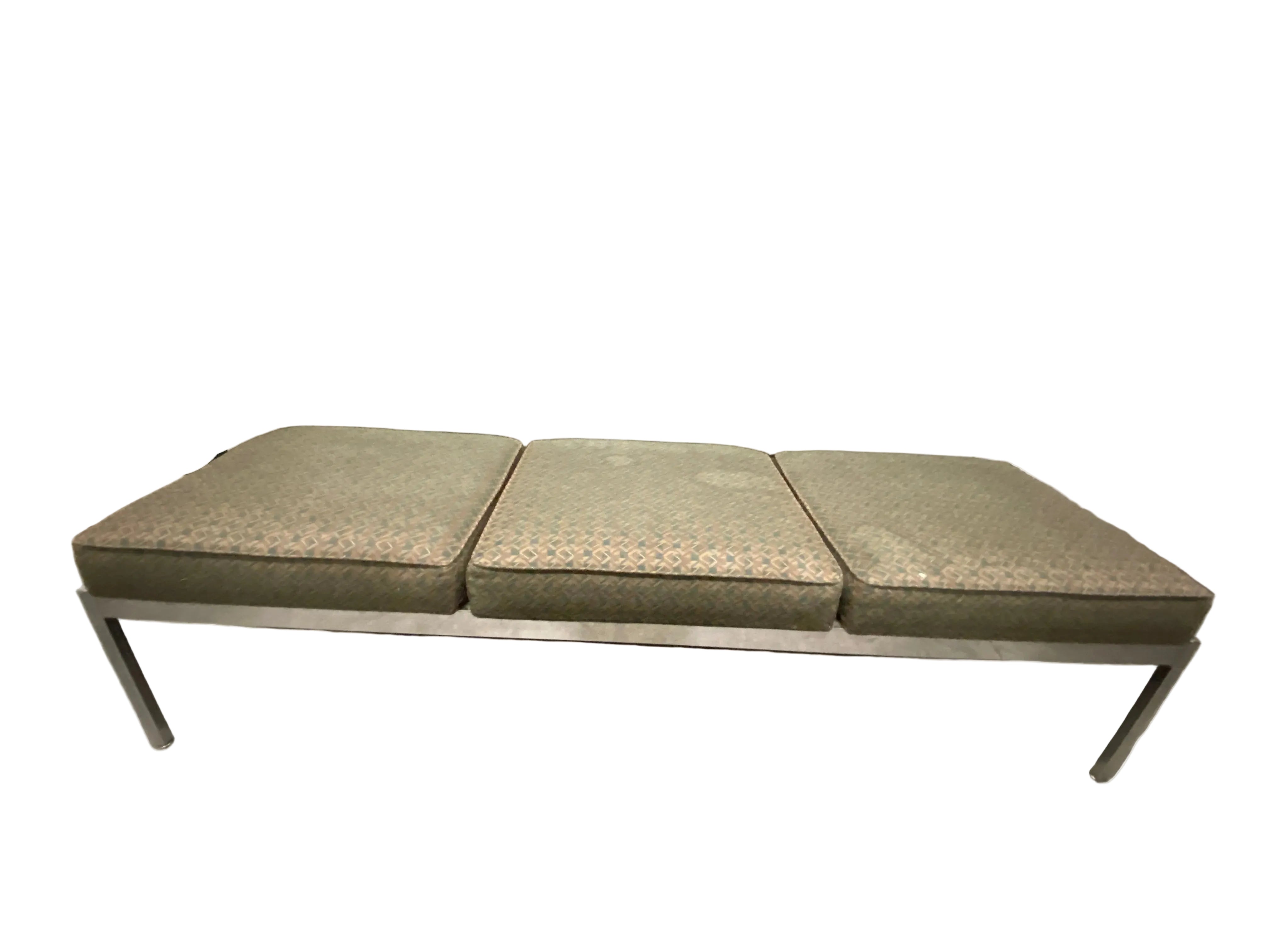 Steelcase Upholstered Brown Patterned Bench