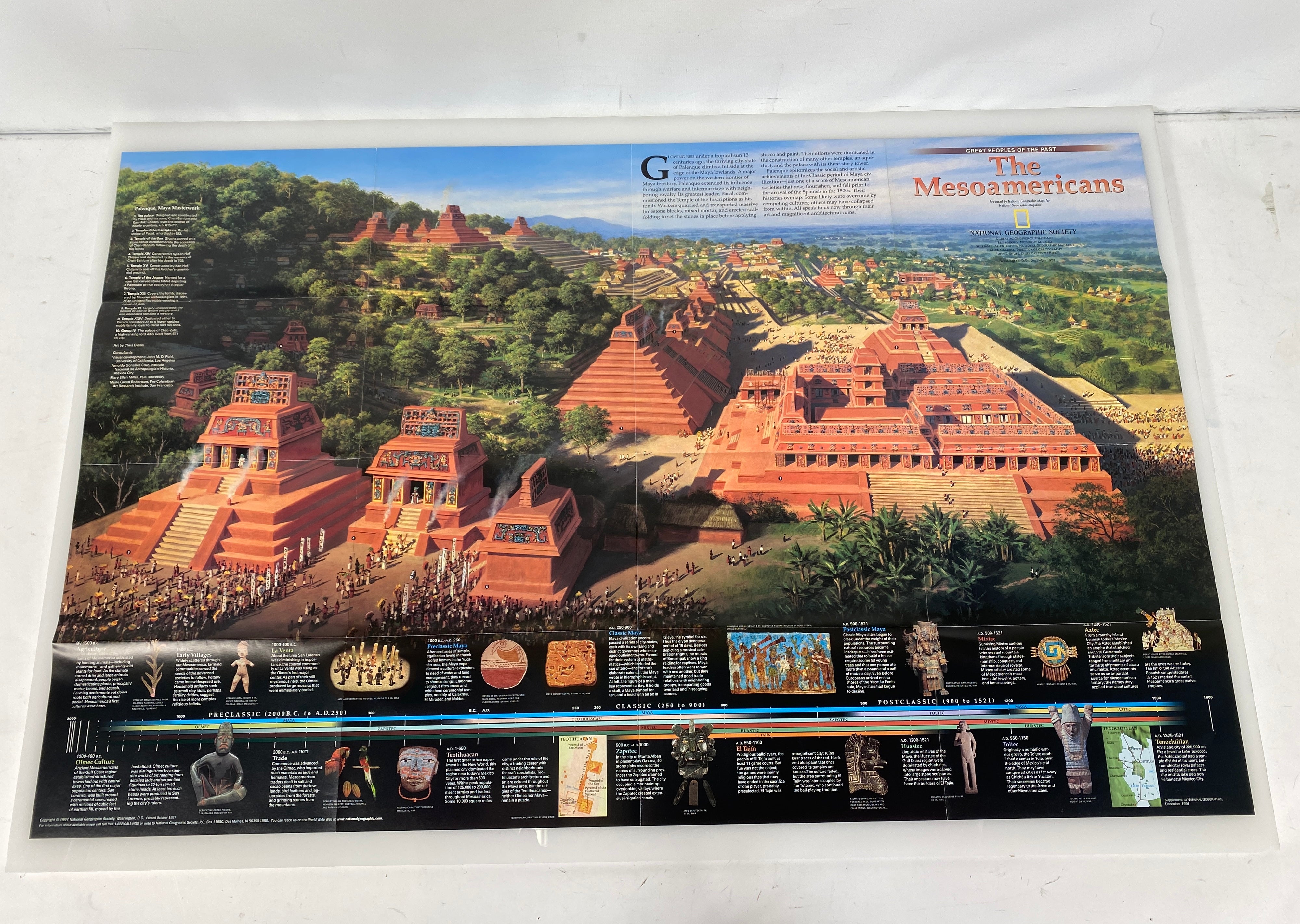Lot of Vtg Nat Geo Maps: Aztec World/Land of the Maya/The Inca/Mesoamericans