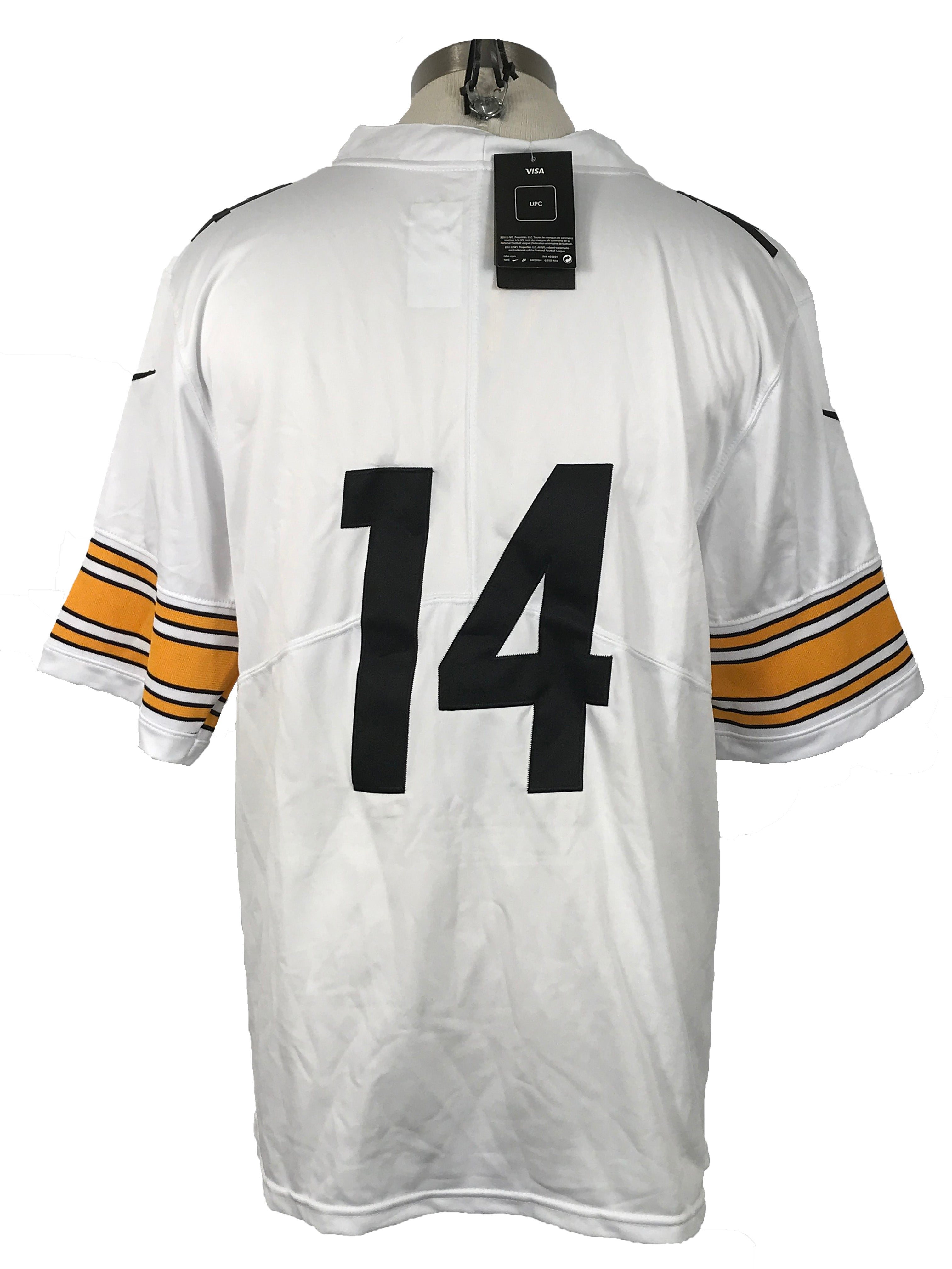 Nike White Pittsburgh Steelers #14 Jersey Men's Size L