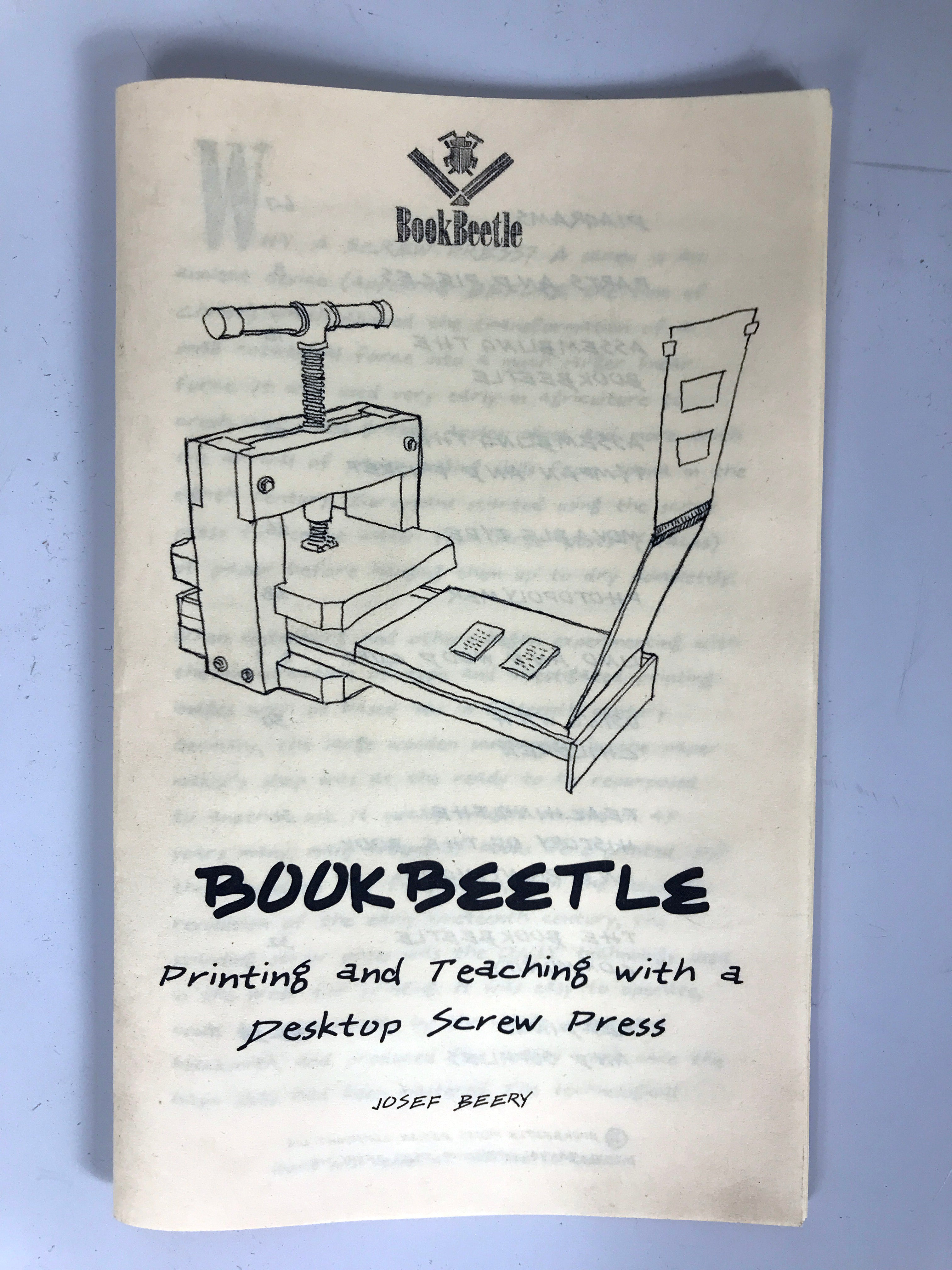 Book Beetle Desktop Screw Press for Printing and Teaching by Josef Beery