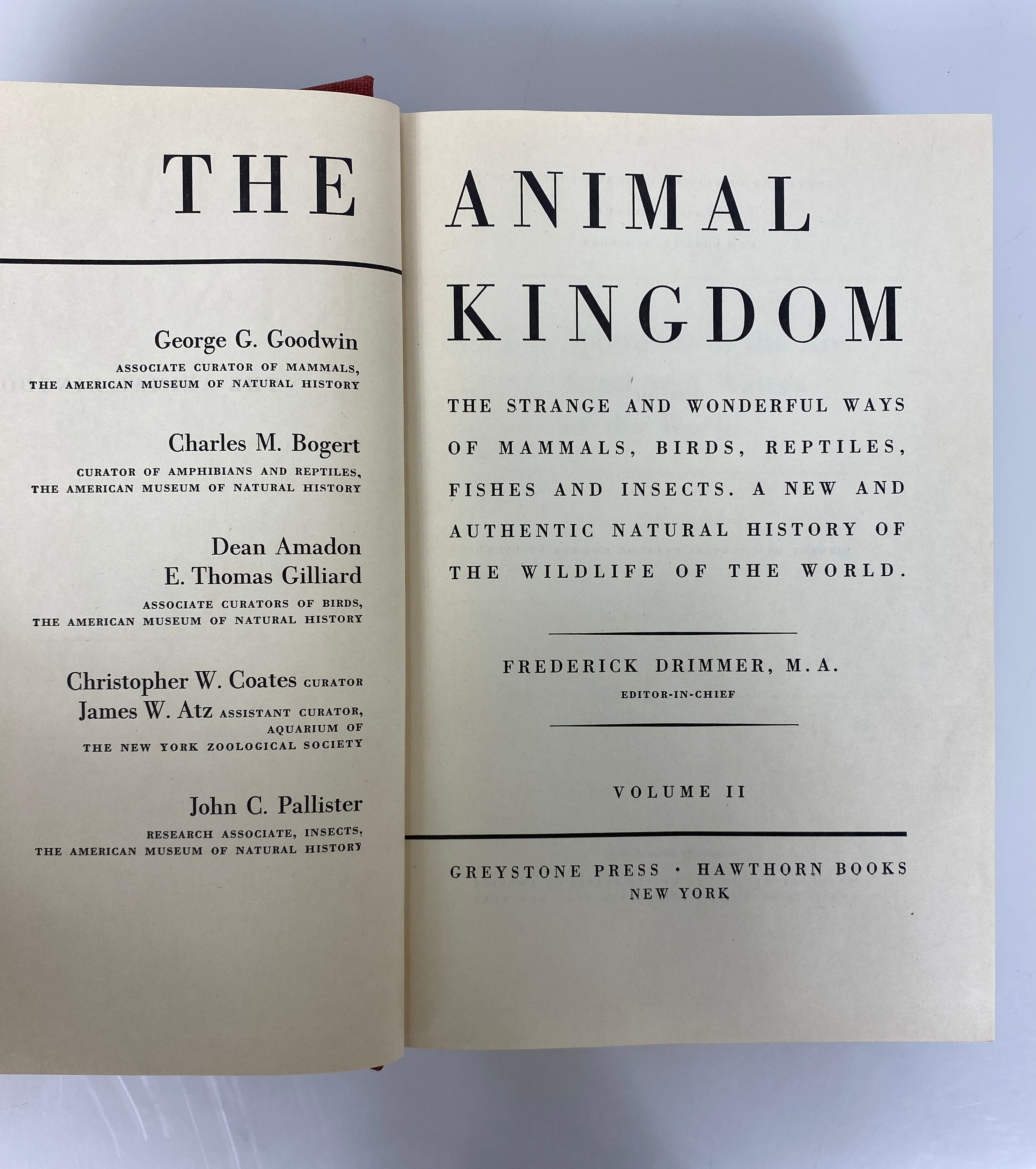 3 Volume Set: The Animal Kingdom by Frederick Drimmer 1954 Vintage HC