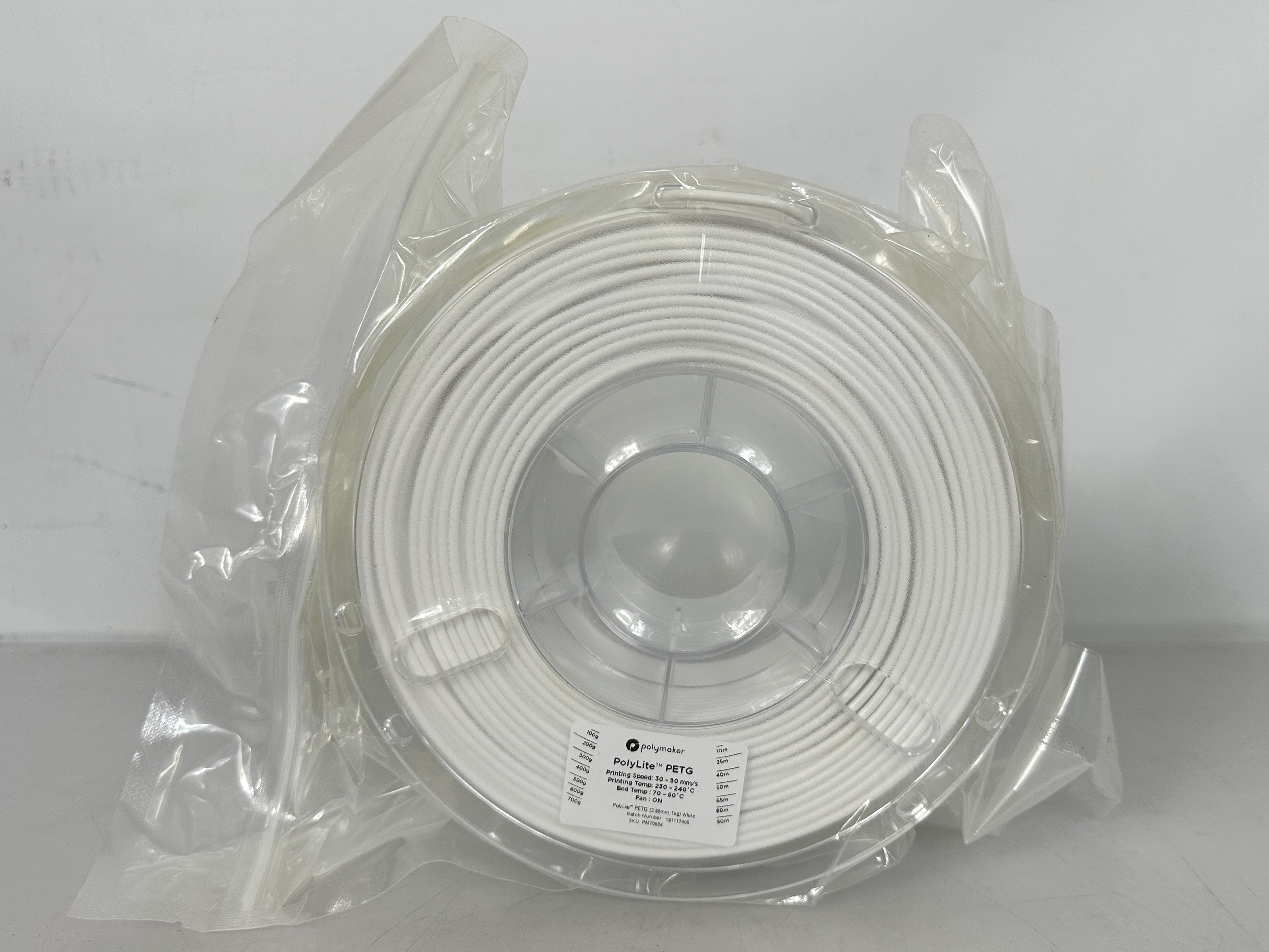 Polymaker PolyLite PETG 2.85mm White Filament 1kg Spool