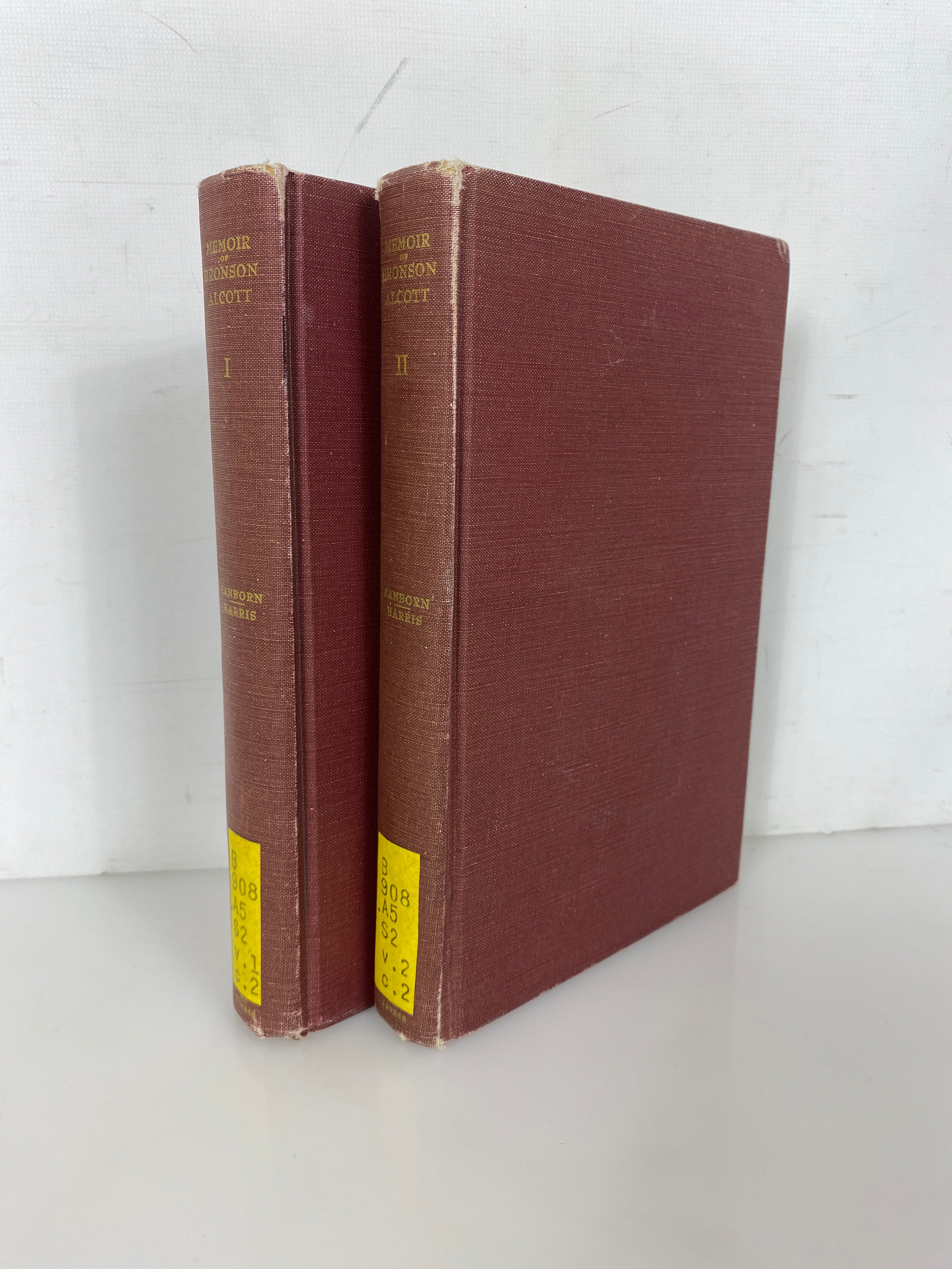 2 Volume Set A. Bronson Alcott His Life & Philosophy 1965 Vintage Ex-Library HC