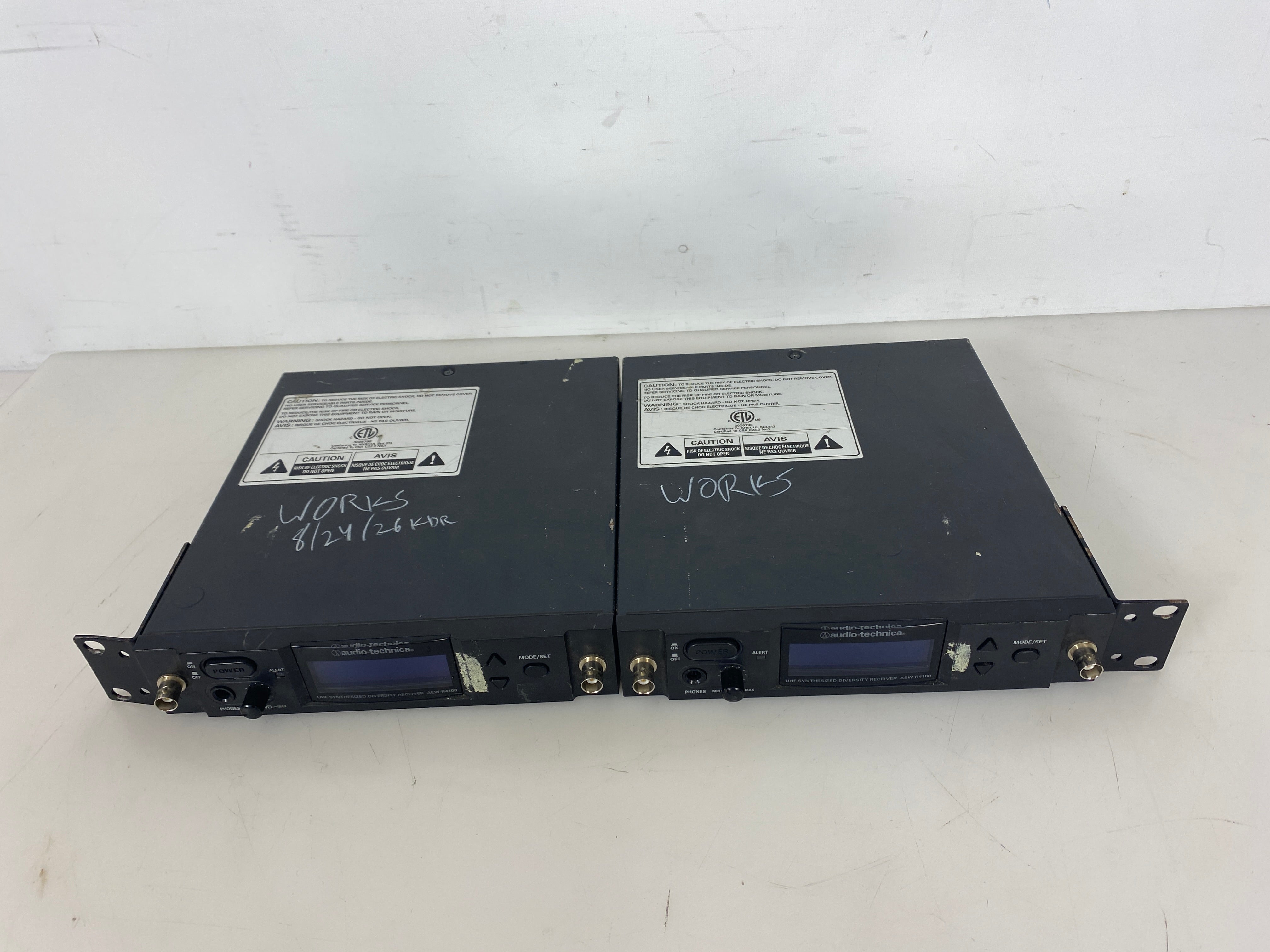 Set of 2 Audio-Technica AEW-R4100 UHF Synthesized Diversity Receiver
