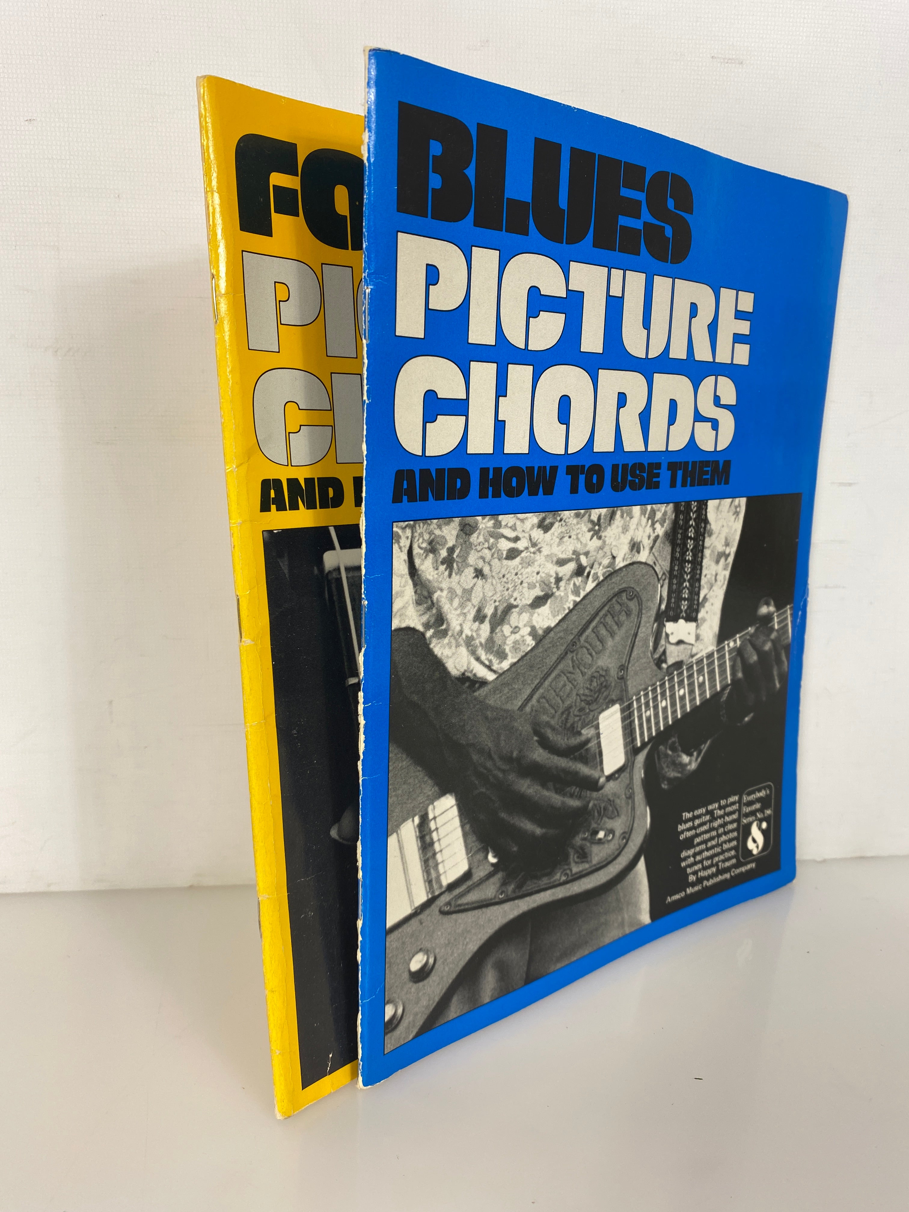 2 Vintage Guitar Books: Blues/Folk Picture Chords & How to Use Them 1978 SC