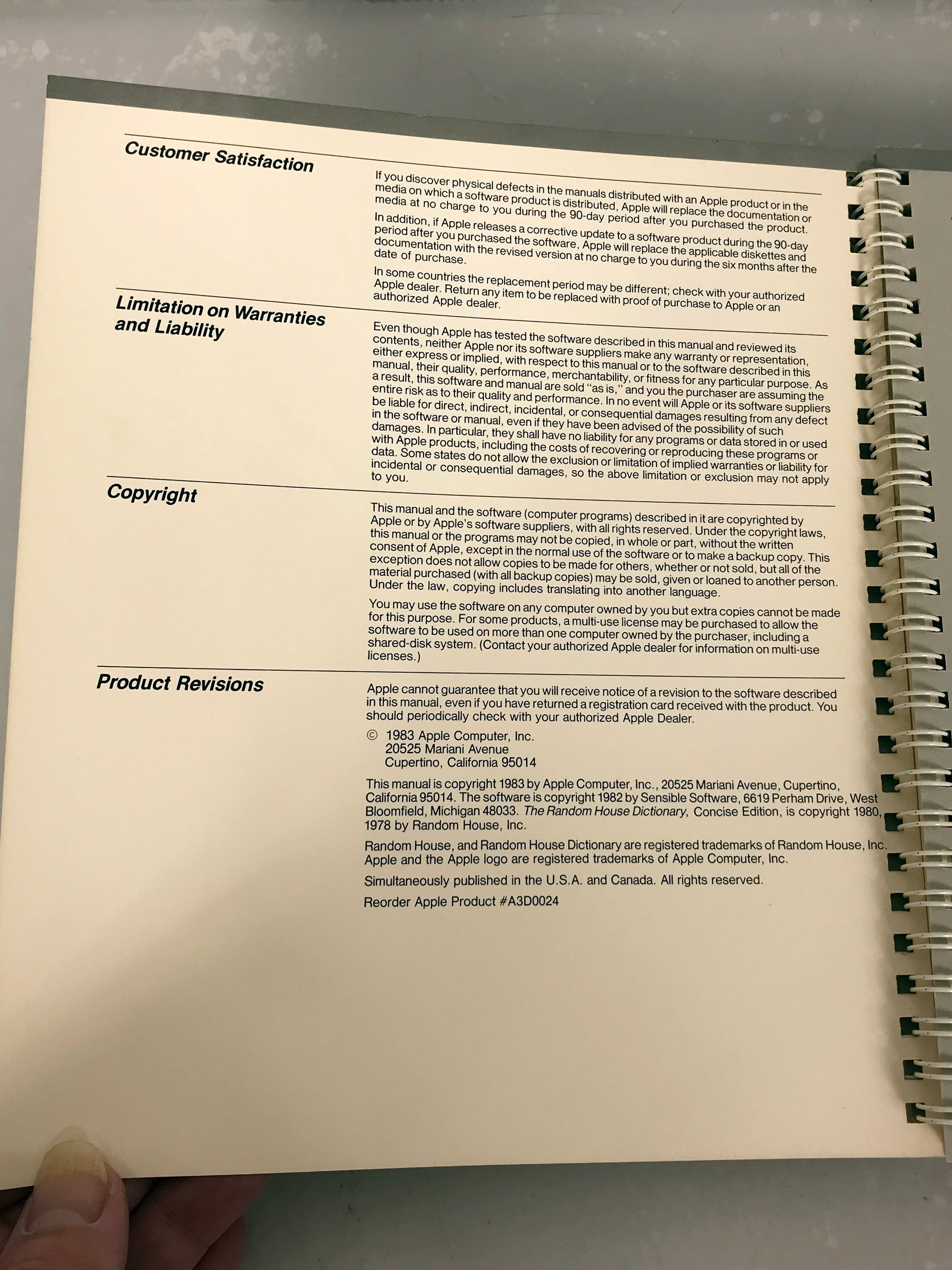 Apple Speller 3 User Manuals 1983