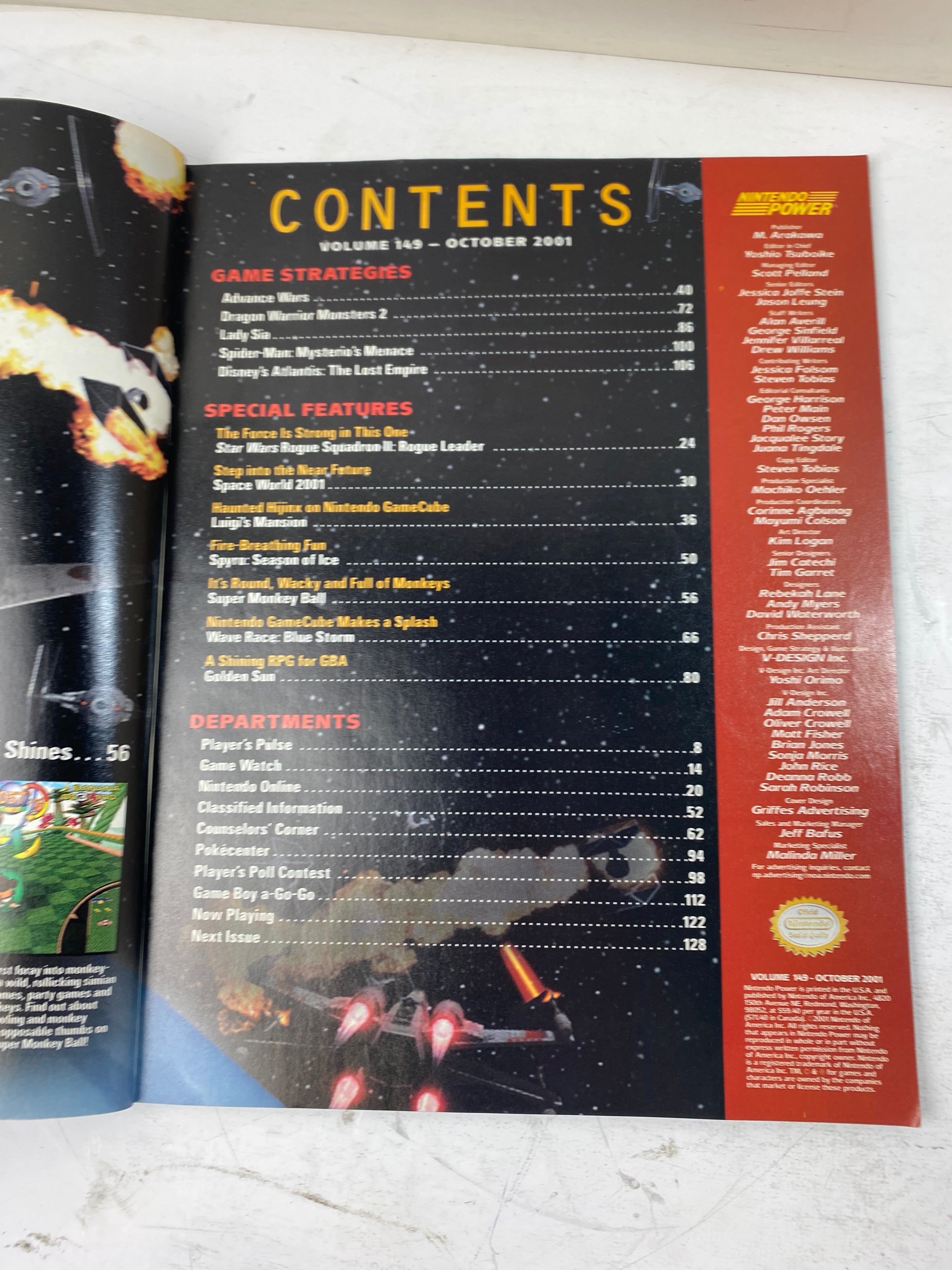 Nintendo Power Magazine Vol 149 October 2001 w/  poster