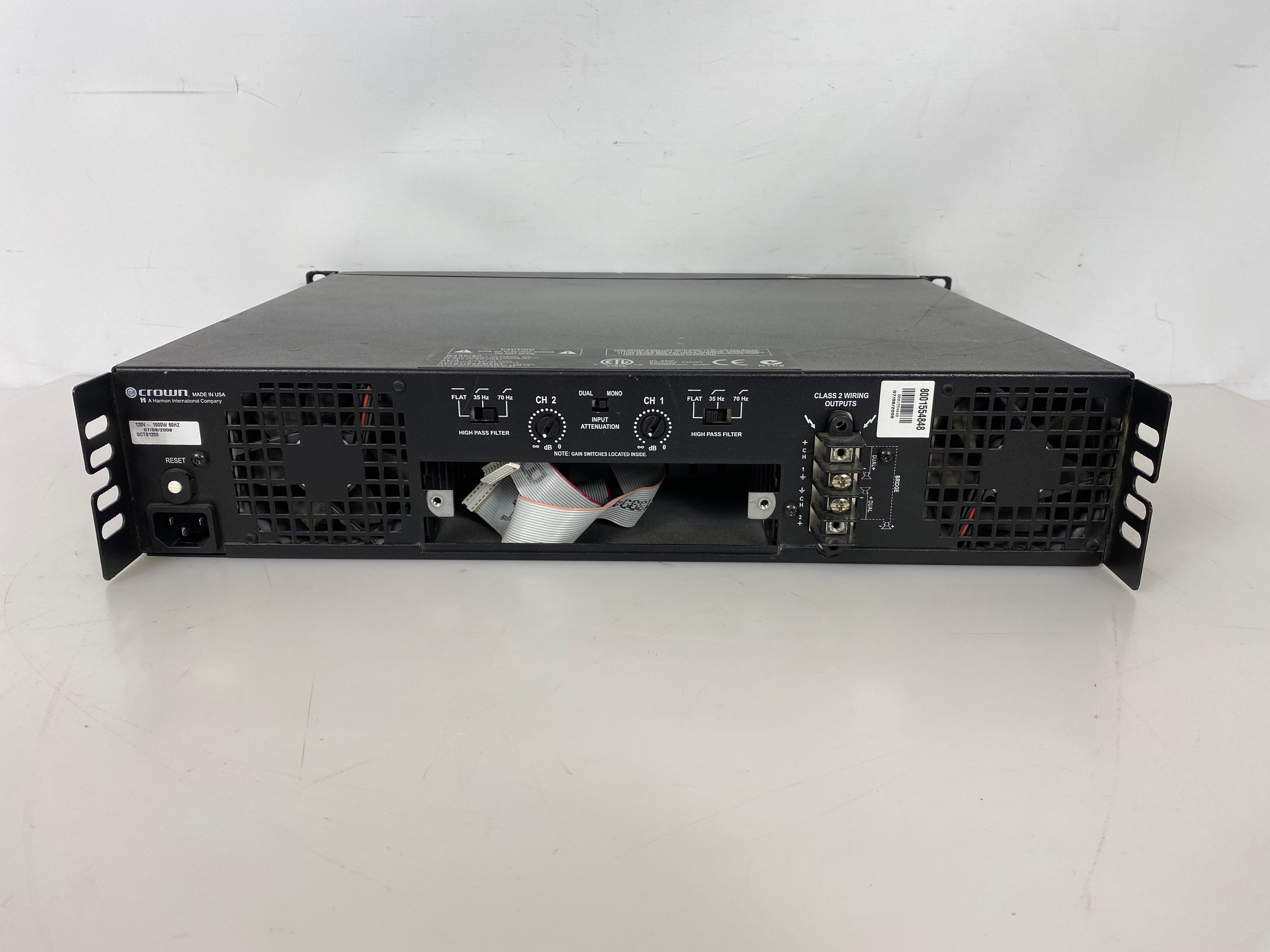 Crown CTs 1200 2-Channel Power Amplifier *Untested*