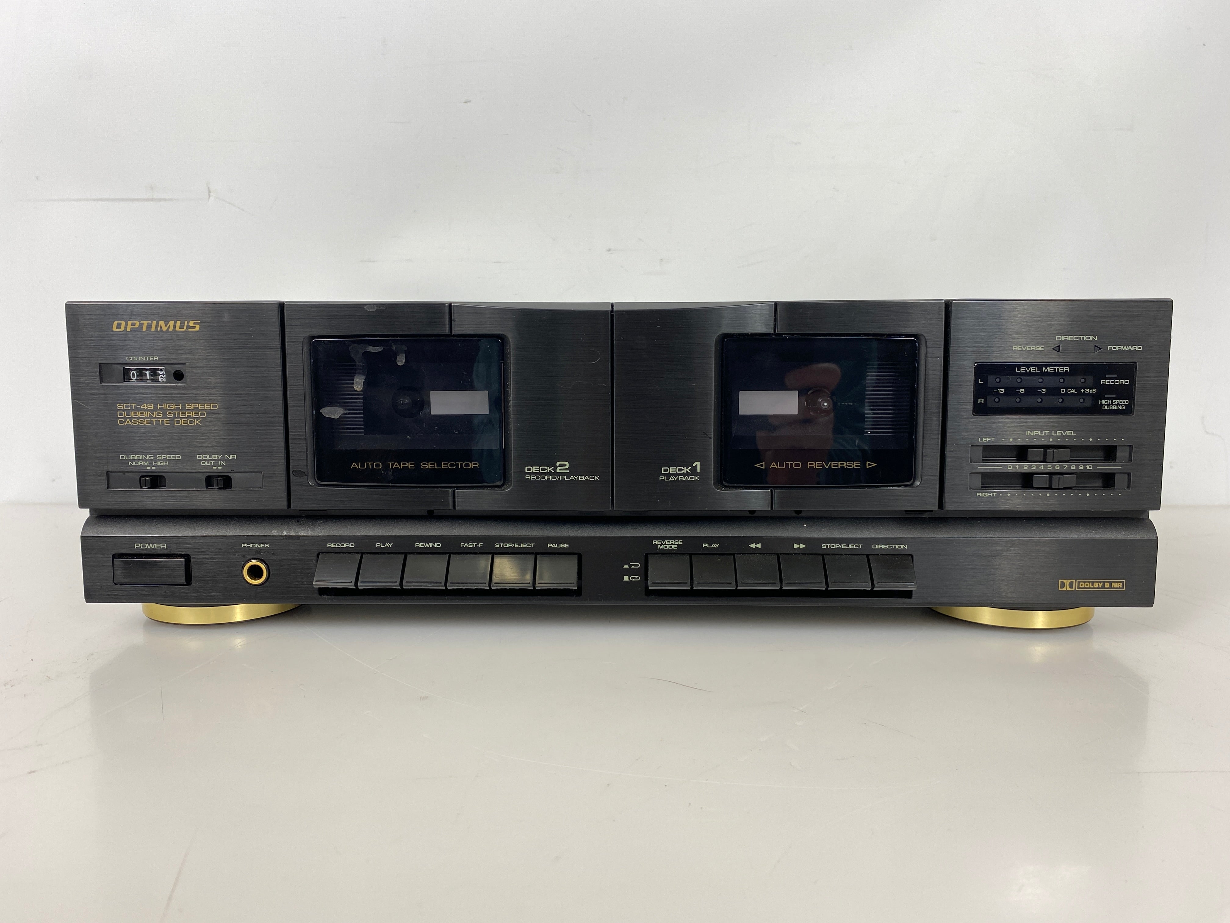 Optimus SCT-49 Dual Cassette Deck Player