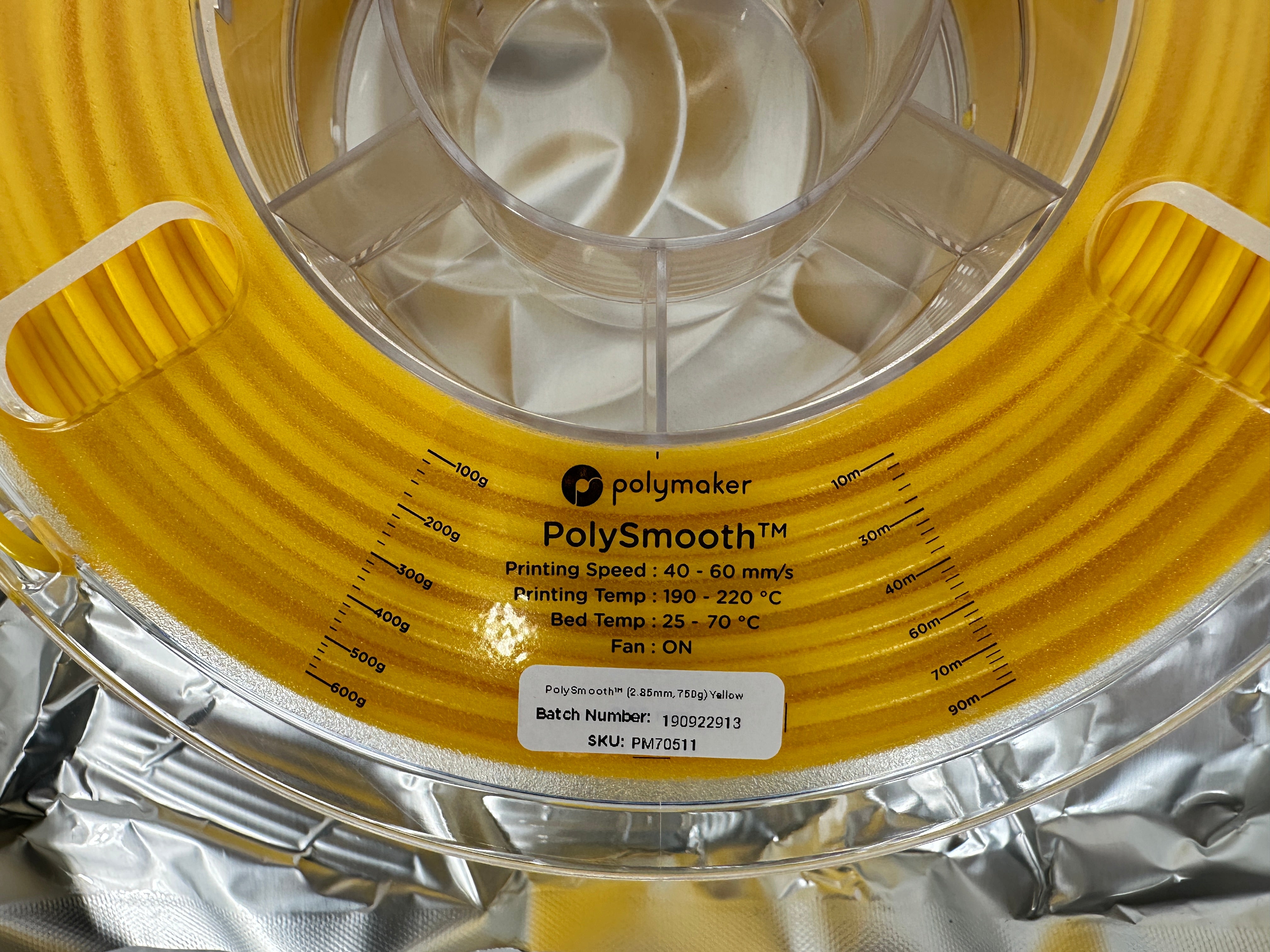 Polymaker PolySmooth PVB 2.85mm Yellow Filament Spool *New, Unsealed*