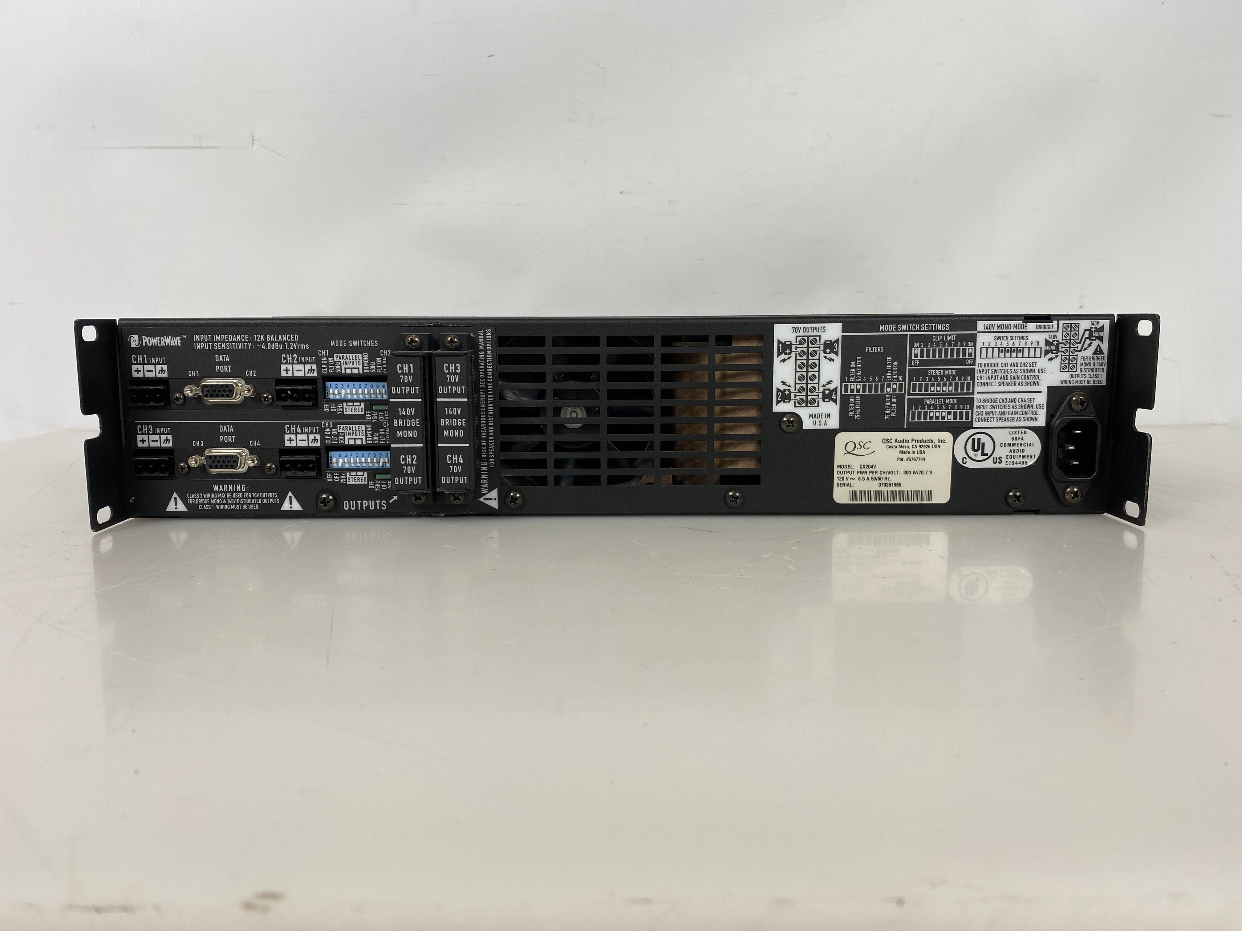 QSC CX204V 4 Channel Power Amplifier