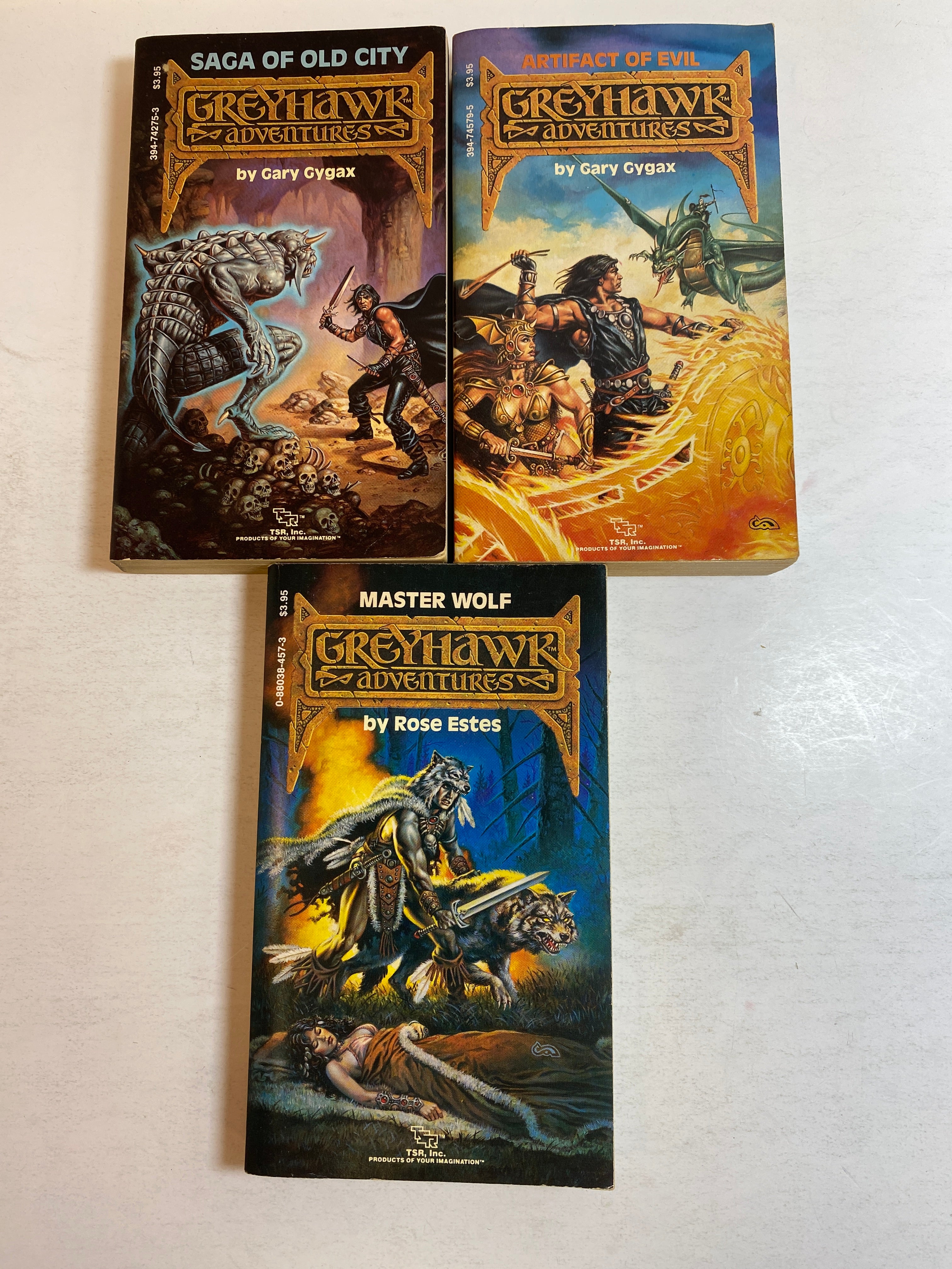 Lot of 3 Greyhawk Adventures Gary Gygax Books 1, 2, 3 1985-1987