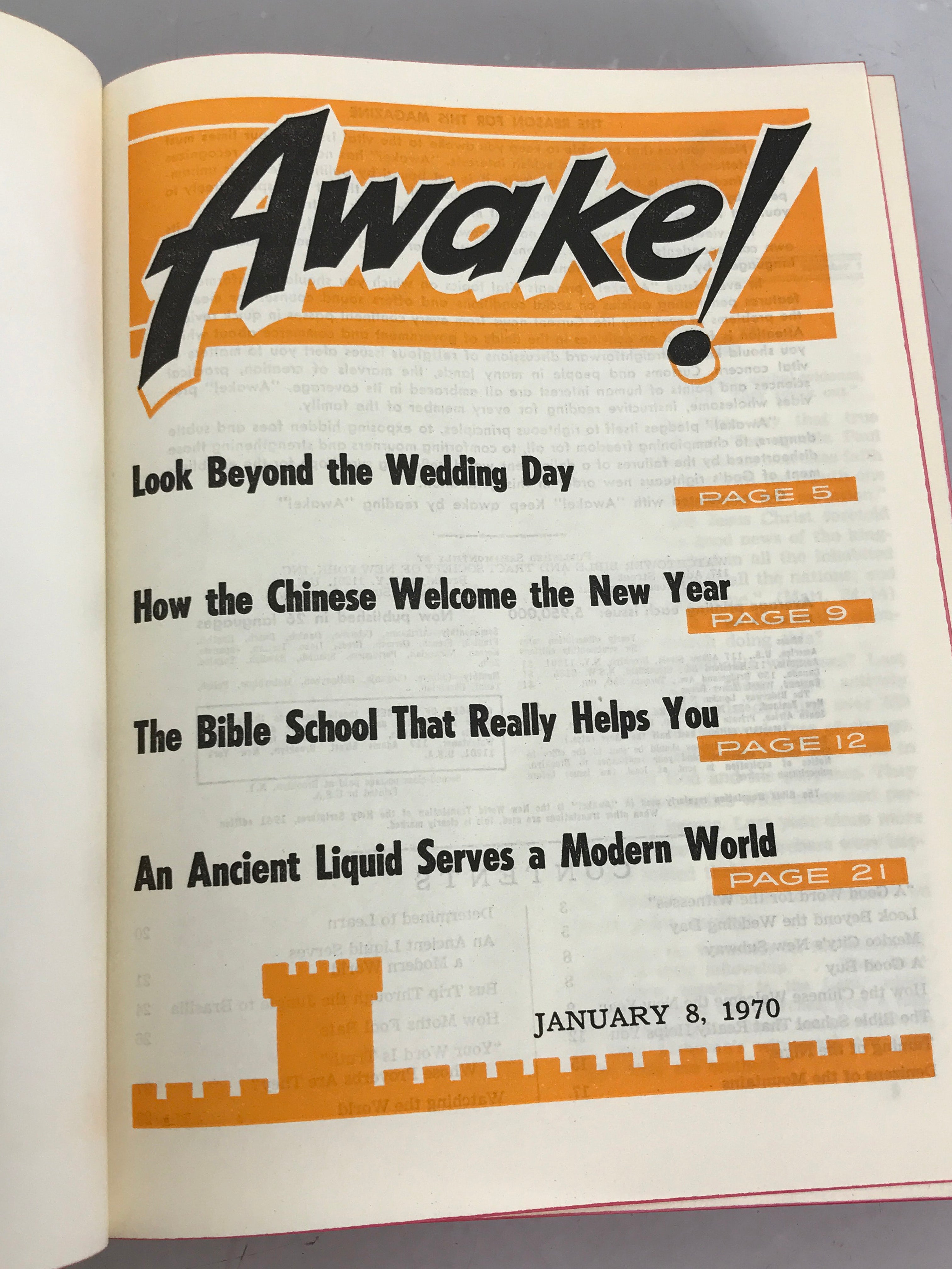 Lot of 10 Awake! Watchtower Newsletter Annuals 1970-1979 HC