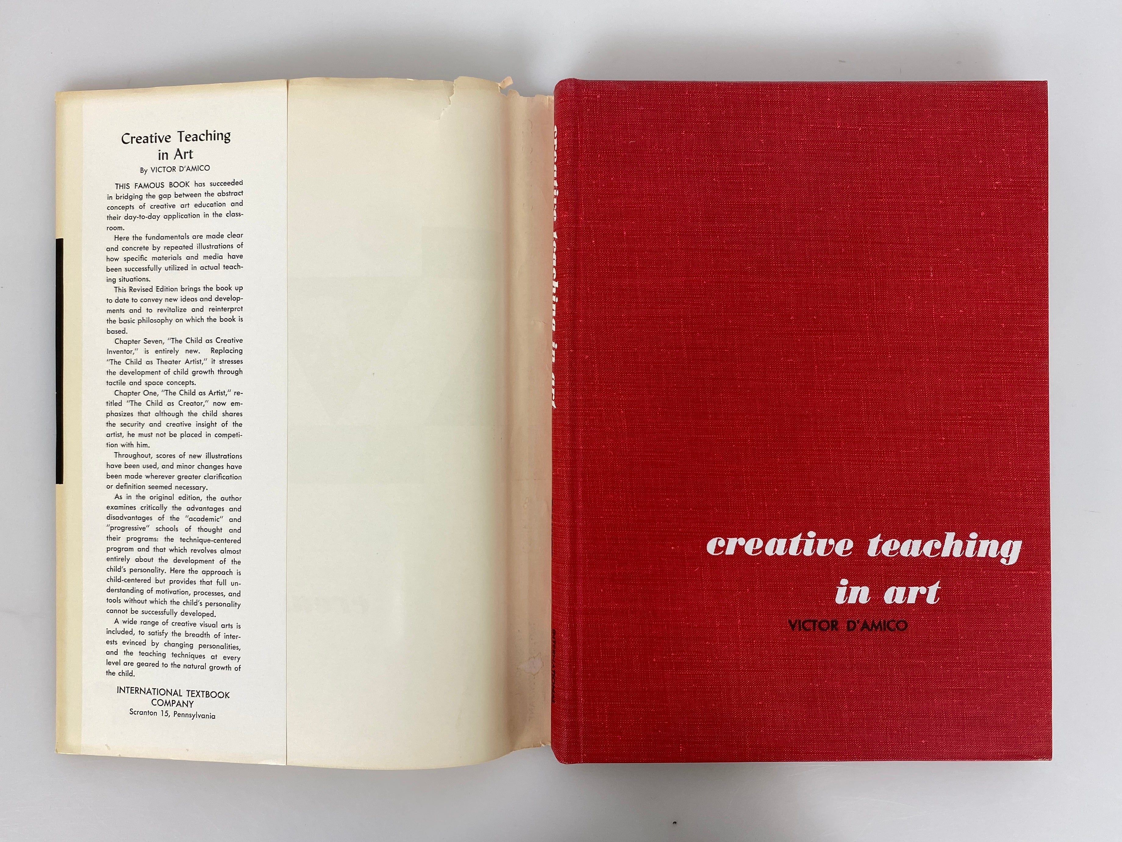 Creative Teaching in Art by Victor D'Amico 1968 Sixth Printing HC DJ