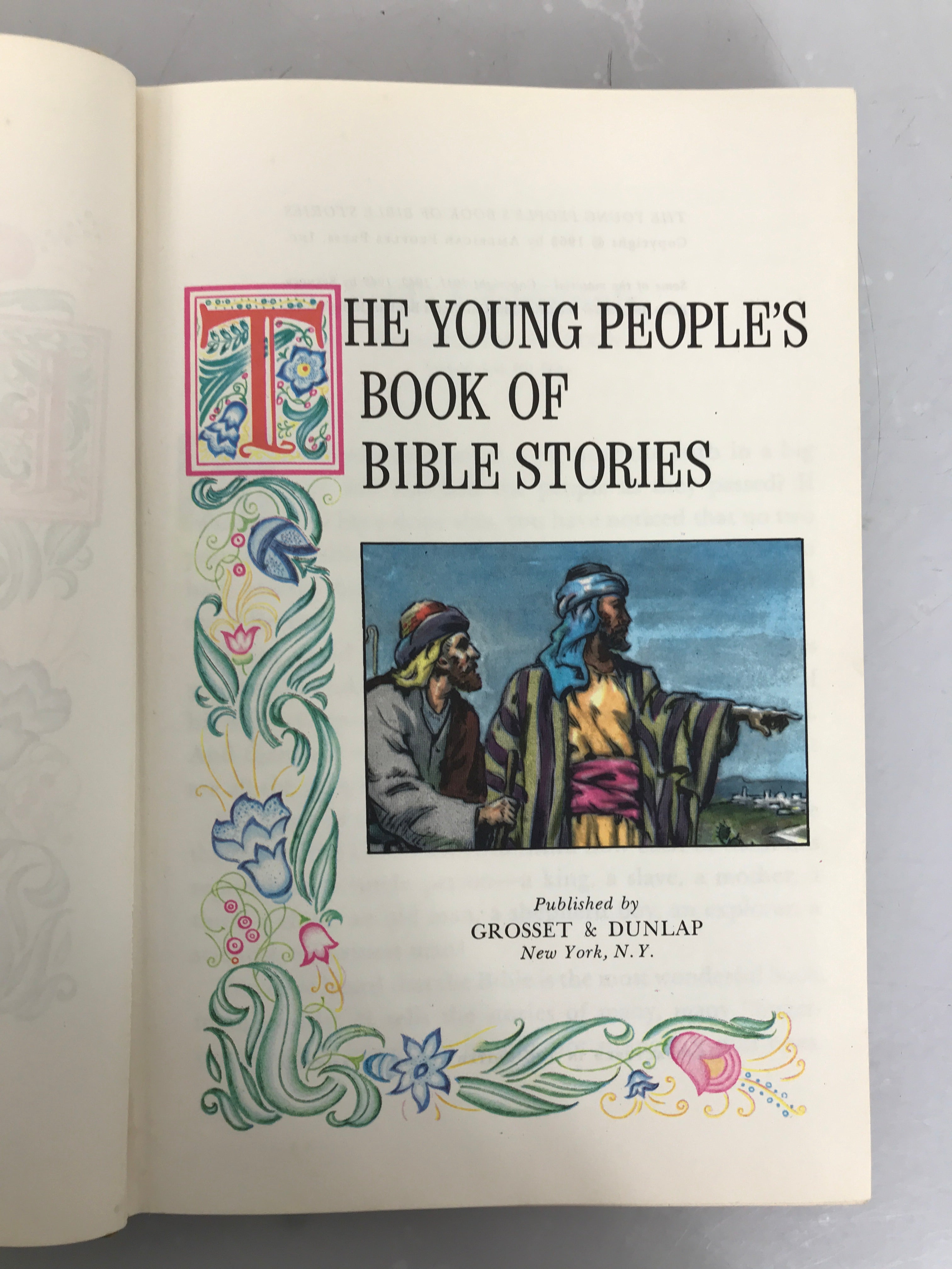 The Young Peoples Book of Bible Stories (1963) Grosset & Dunlap HC DJ Richly Illustrated