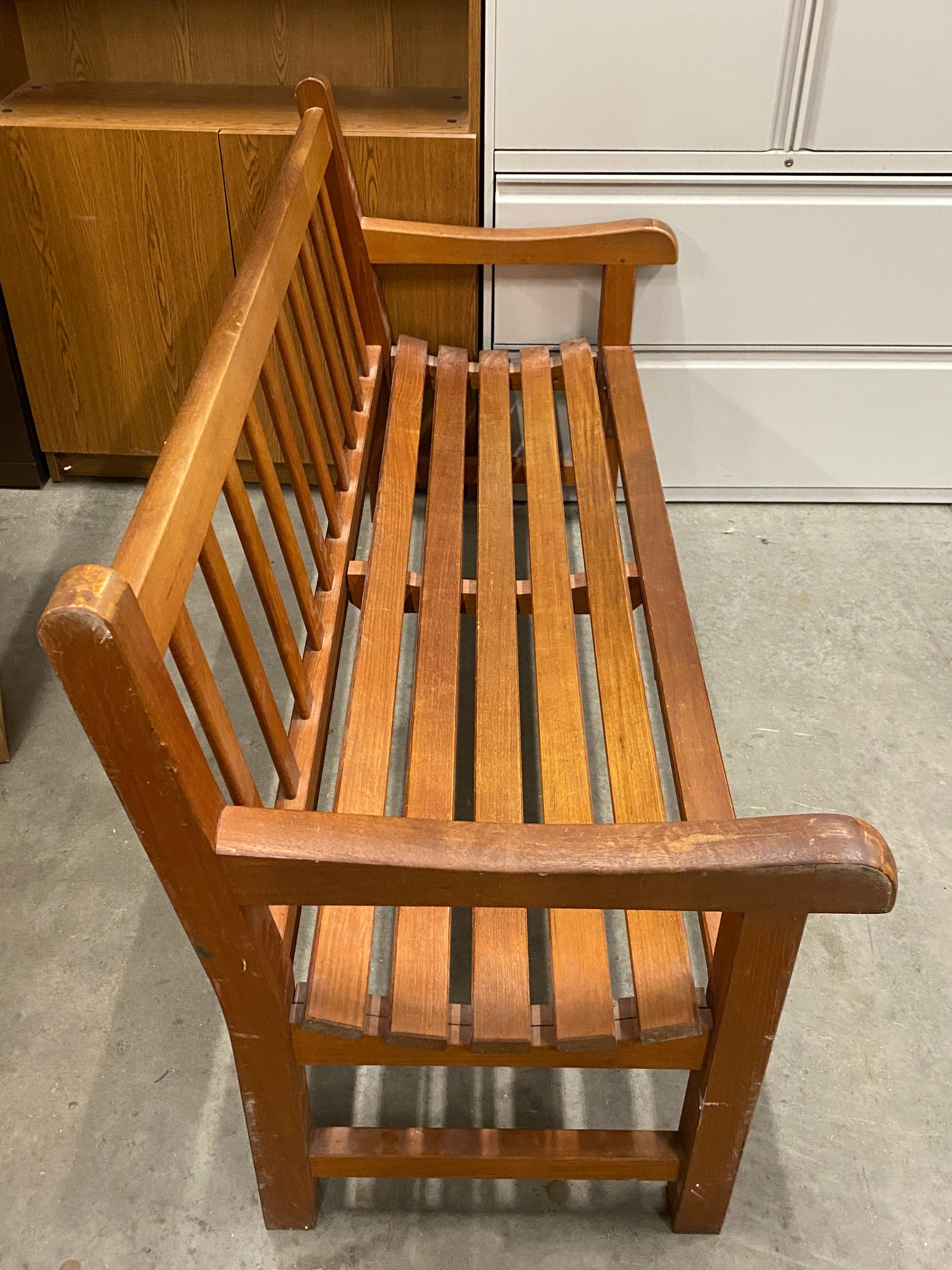 Smith & Hawken Wood Outdoor Bench w/ Backrest