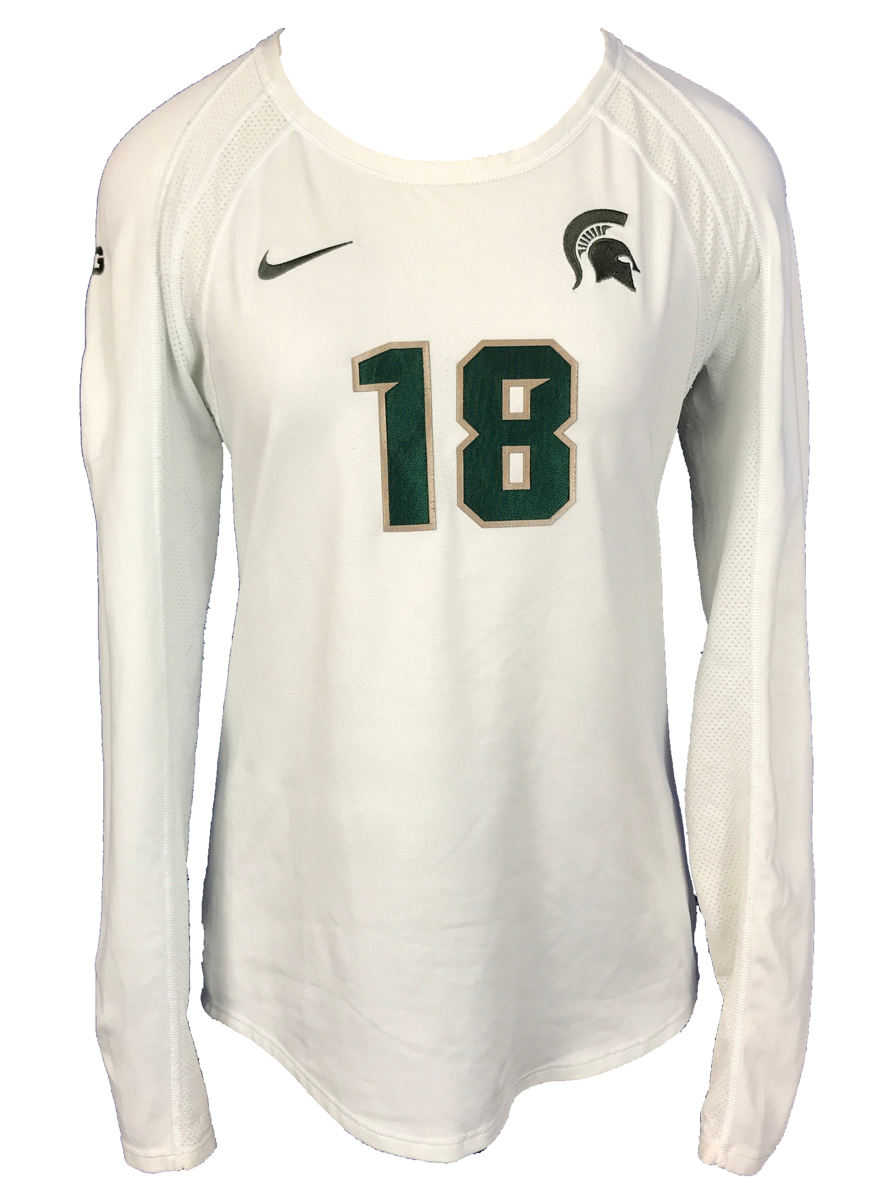 Nike White Long Sleeve Volleyball Jersey #18 Women's Size L