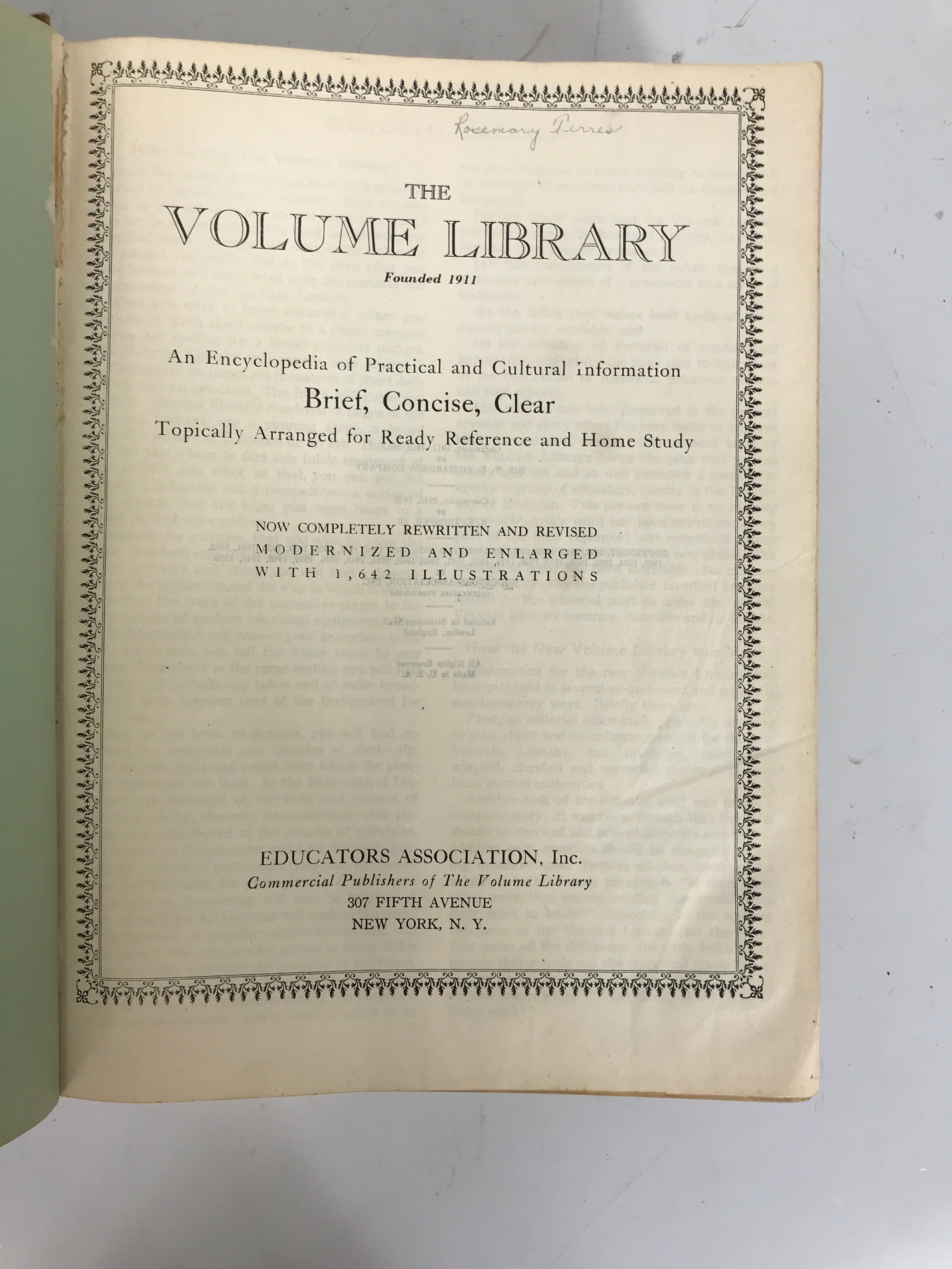 The Volume Library 1950 Edition Educators Association Faux Leather SC