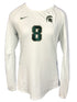 Nike White Long Sleeve Volleyball Jersey #8 Women's Size L