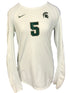 Nike White Long Sleeve MSU Volleyball Jersey #5 Women's Size L