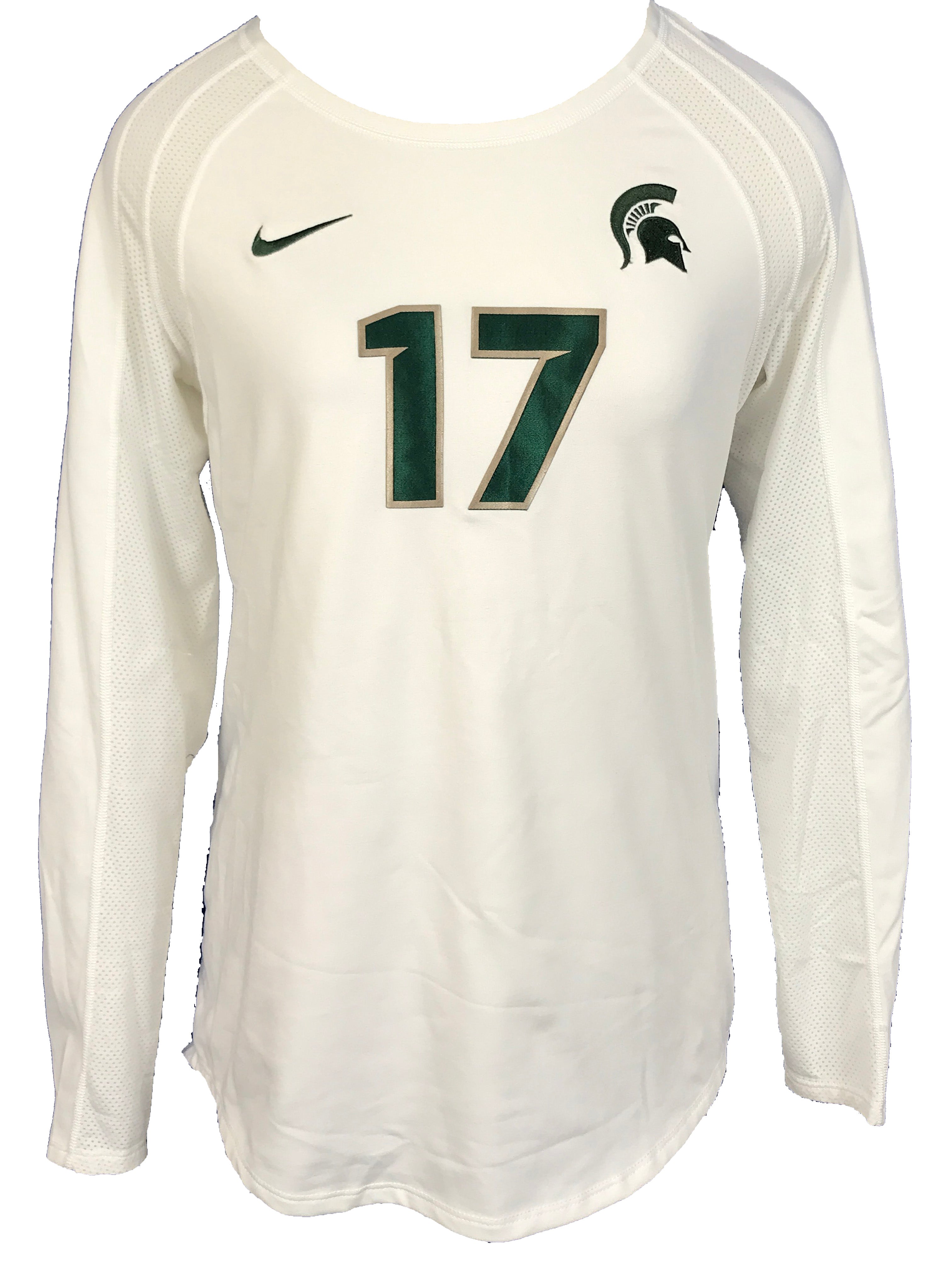 Nike White Long Sleeve MSU Volleyball Jersey #17 Women's Size XL