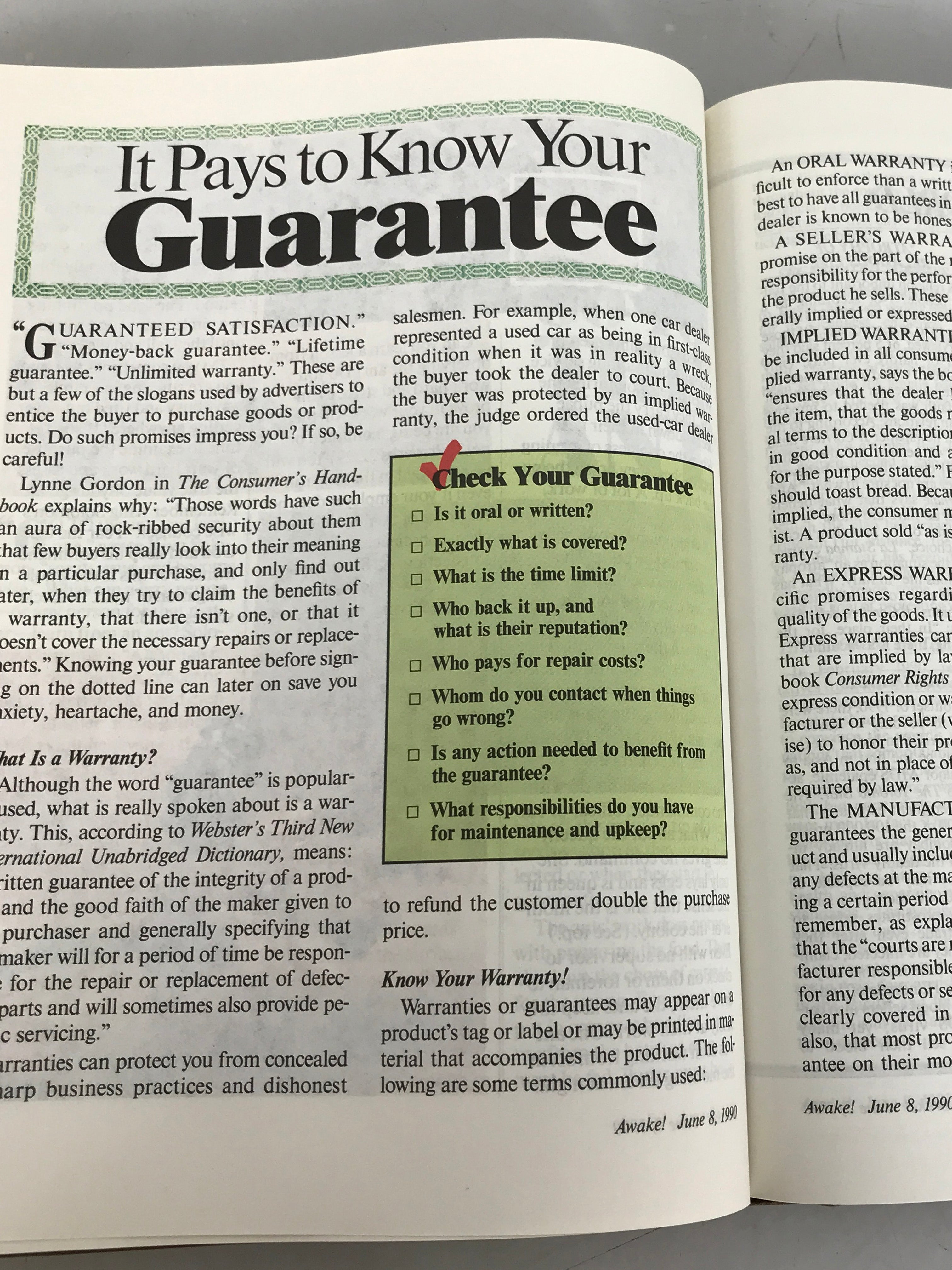 Lot of 10 Awake! Watchtower Newsletter Annuals 1990-1999 HC