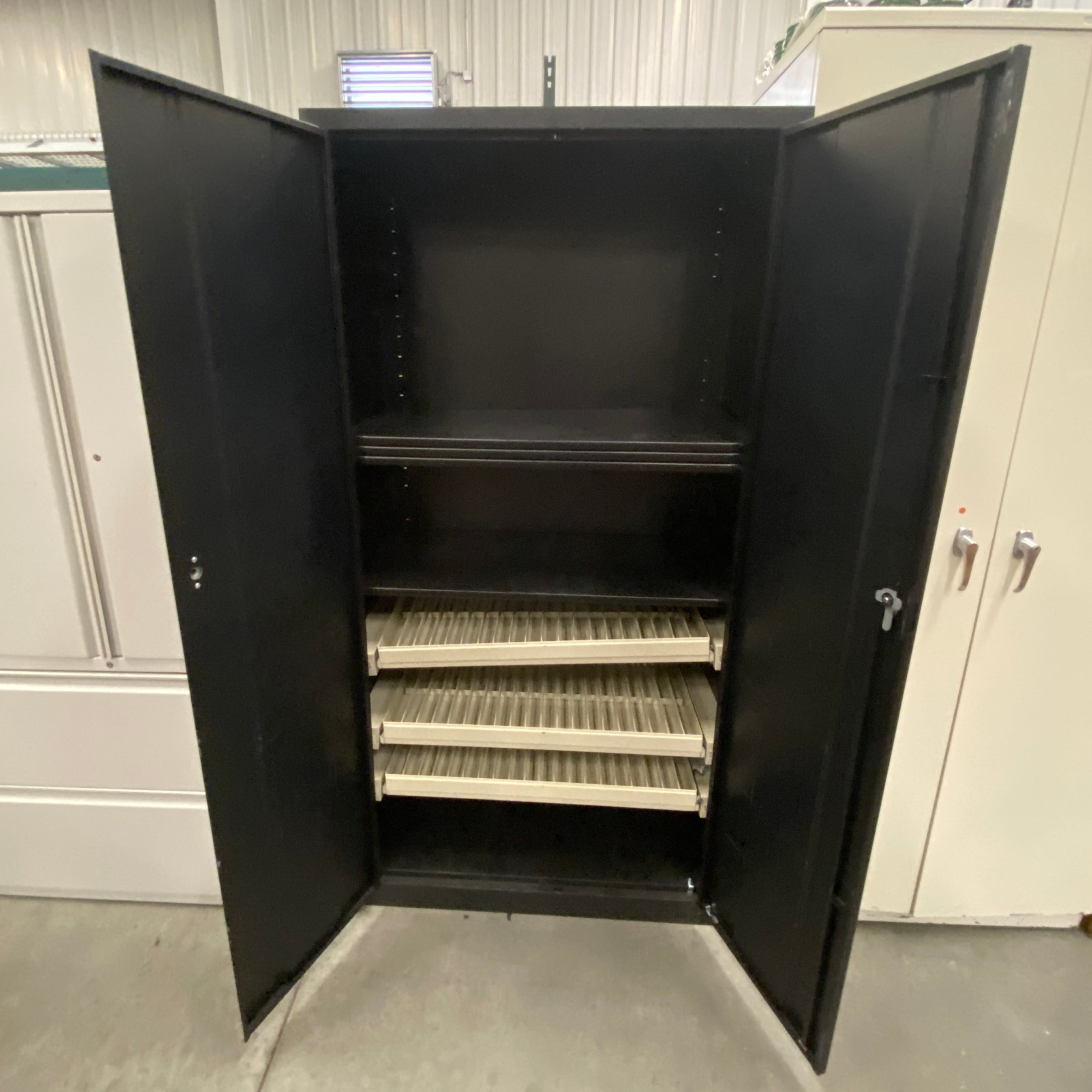 Black 2 Door Adjustable Shelf File Cabinet