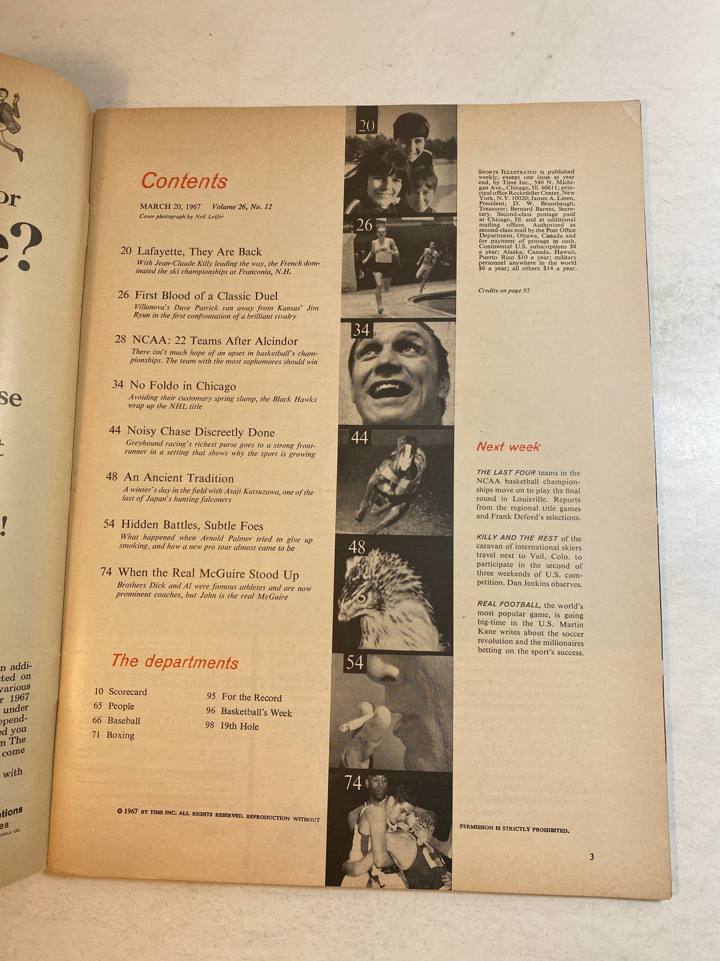 Sports Illustrated March 20 1967 Chicago Blackhawks Scooter Line