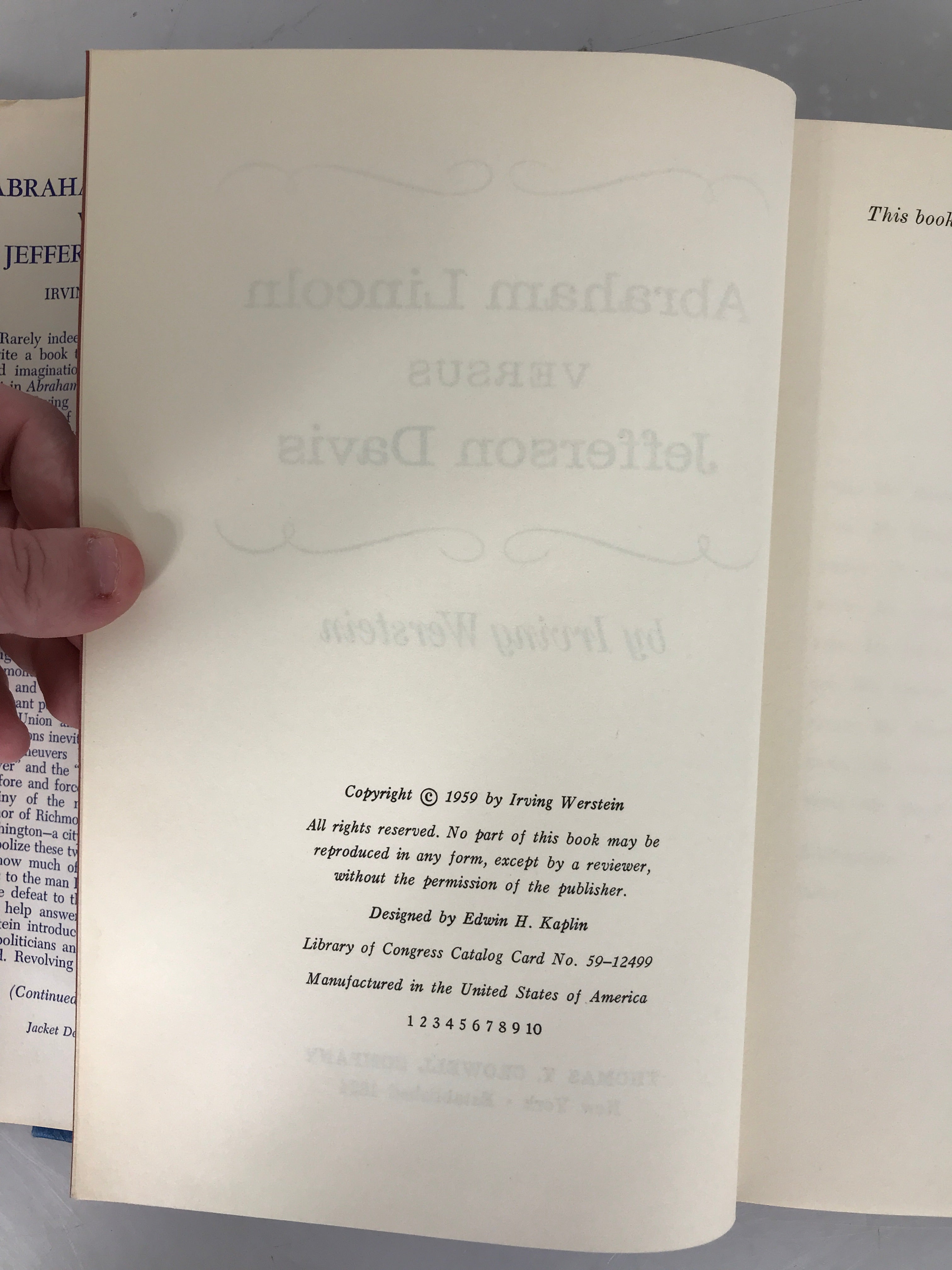 Lot of 3: Lincoln Versus Jefferson Davis (1959), To Appomattox (1959), and Abe Lincoln An Anthology (1953) All First Editions HC DJ