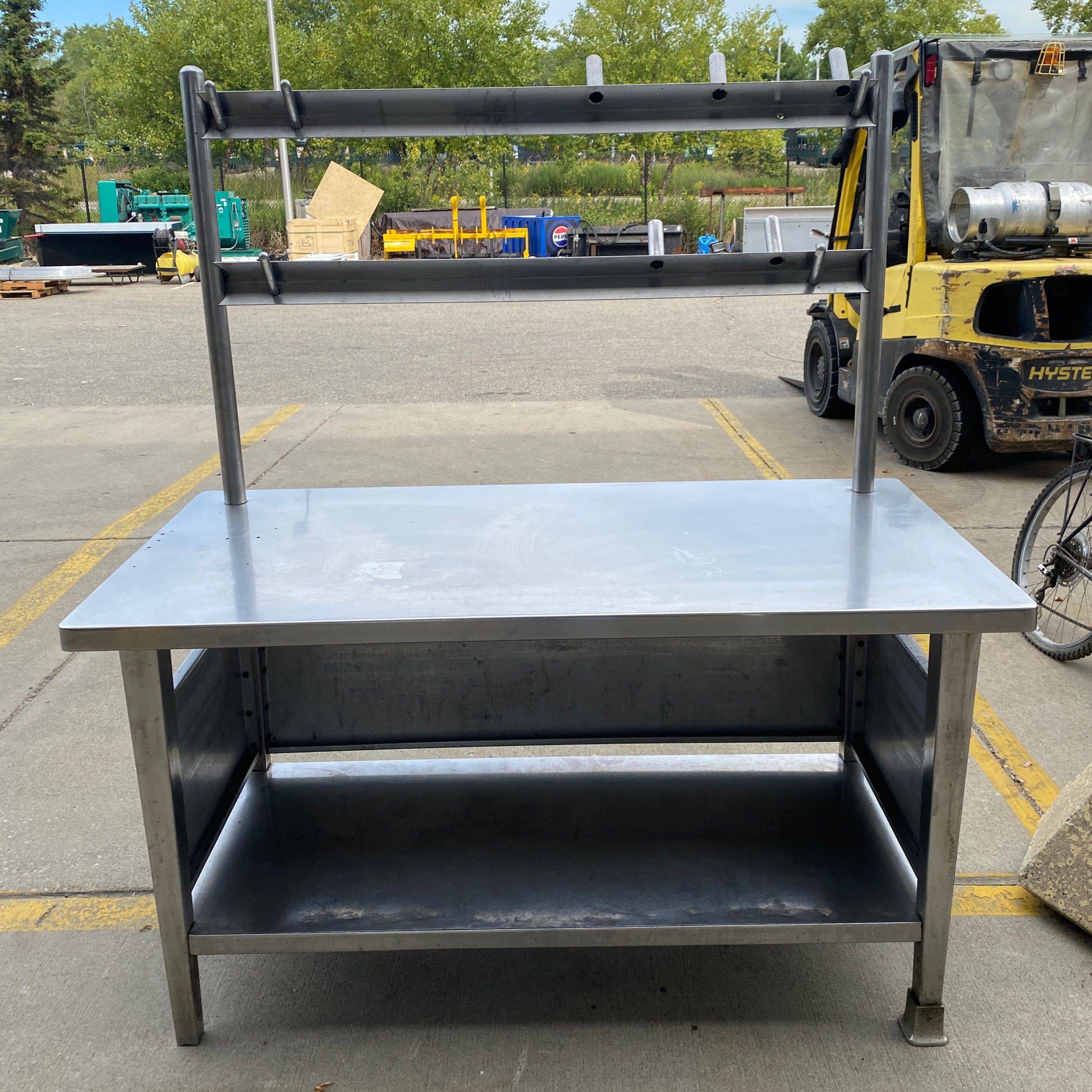 Stainless Steel Rounded Edge Prep Table w/ Pegs for Storage