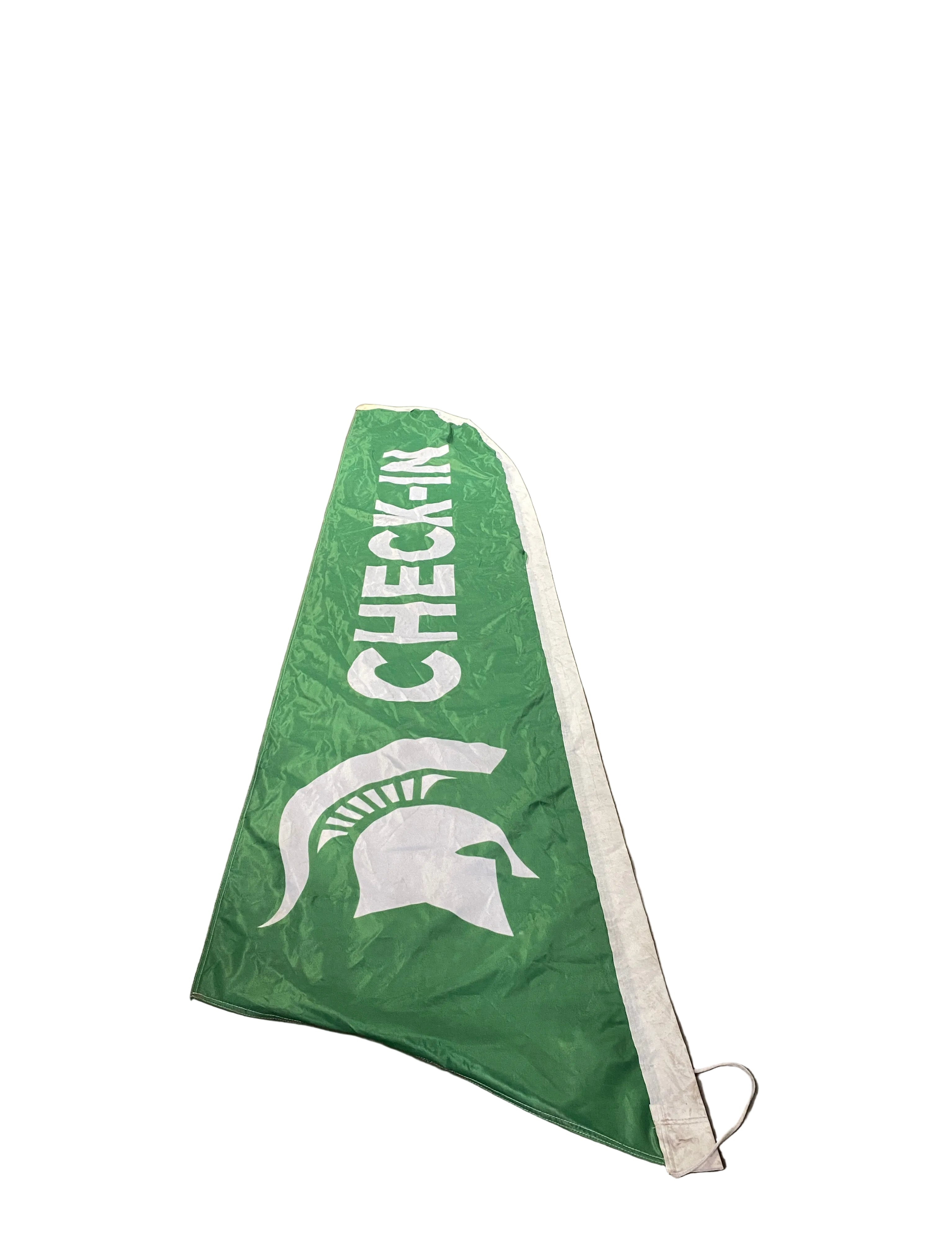 MSU White & Green Check-In Flag