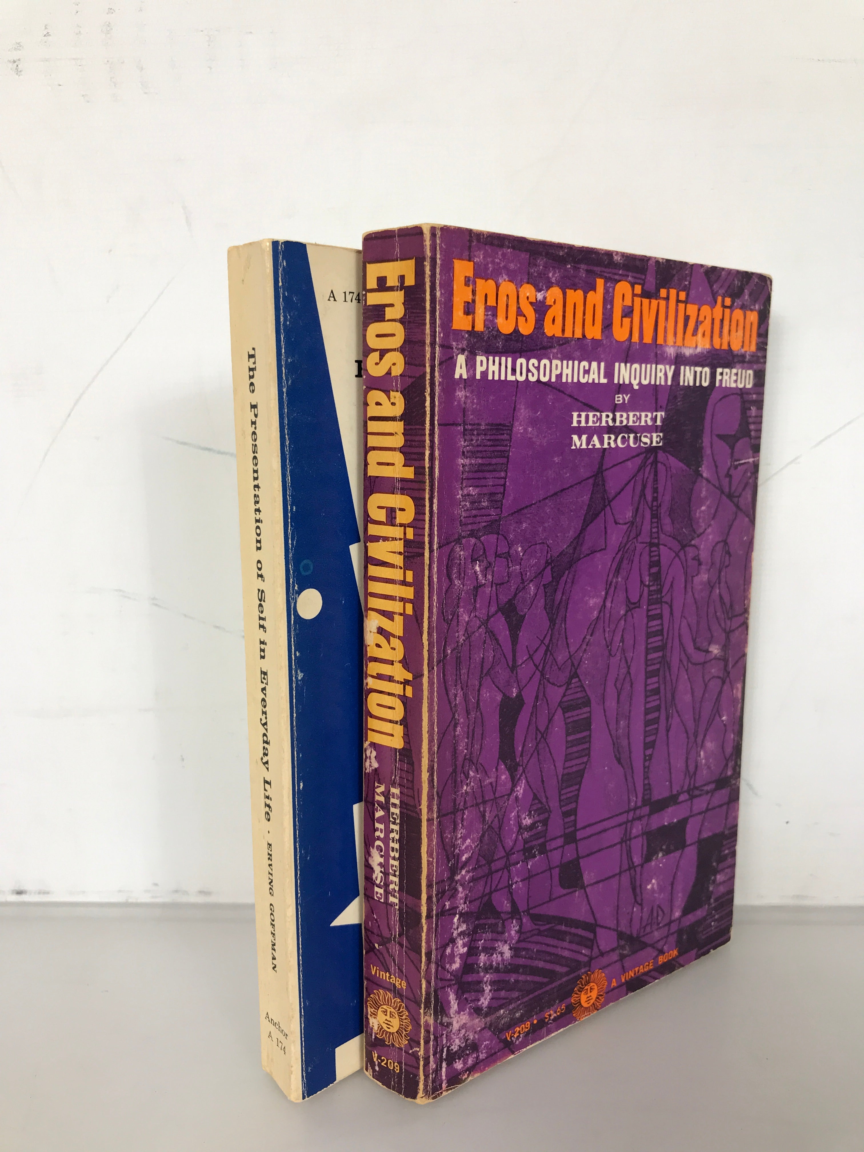 Lot of 2 Psychology Paperbacks: Eros and Civilization and The Presentation of Self in Everyday Life  (1955-1959)