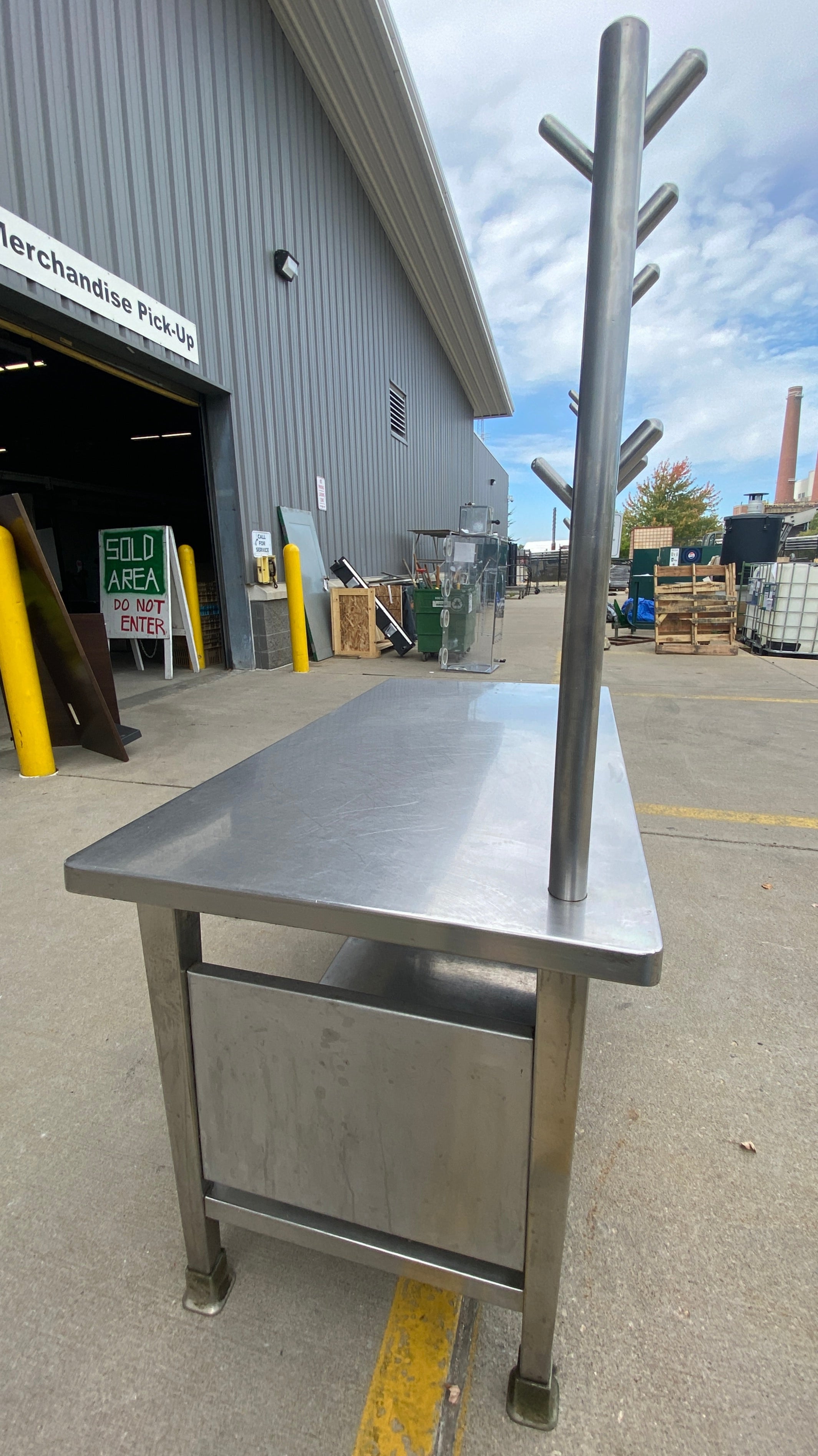 Stainless Steel Rounded Edge Prep Table w/ Pegs for Storage