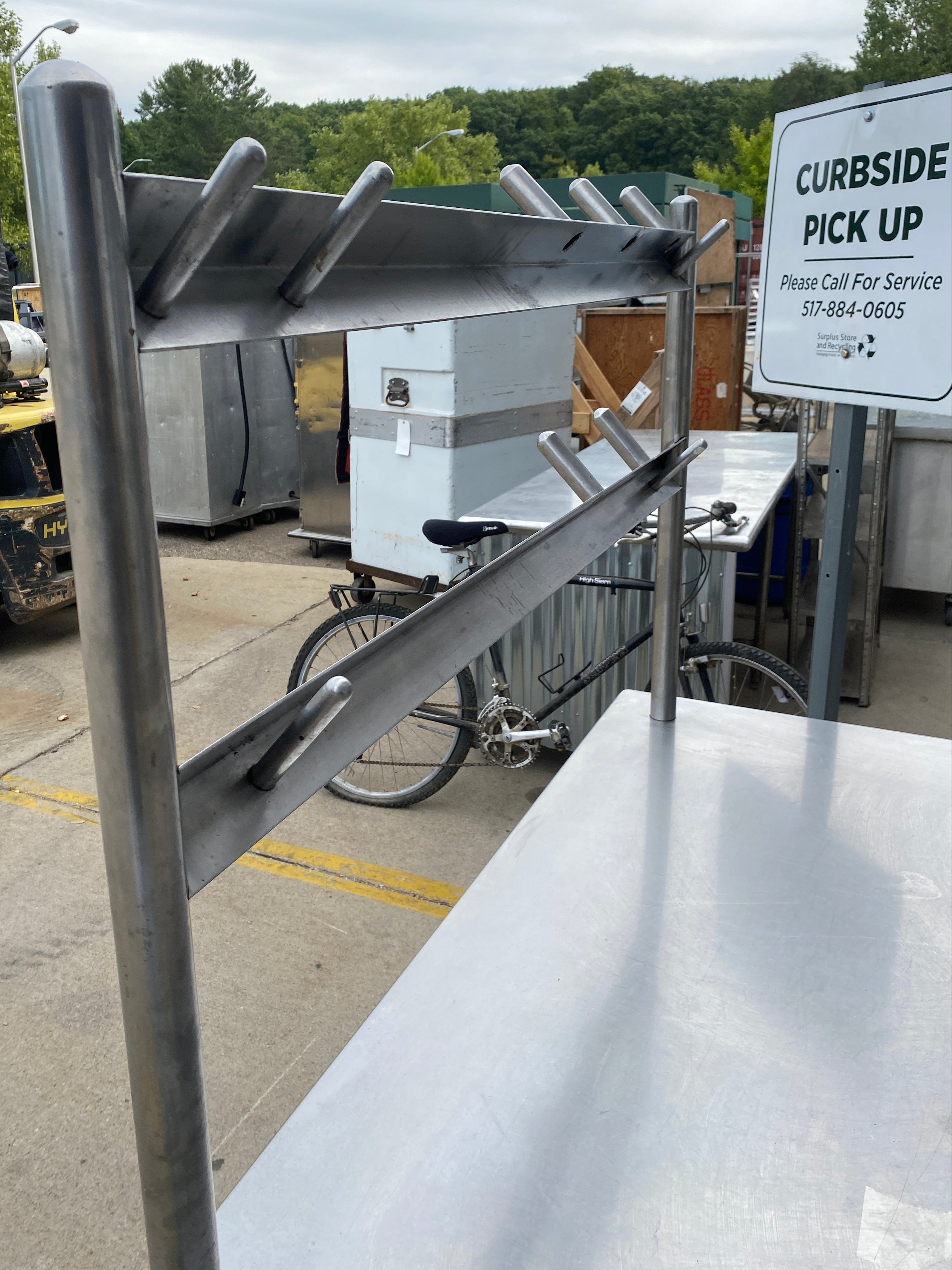 Stainless Steel Rounded Edge Prep Table w/ Pegs for Storage
