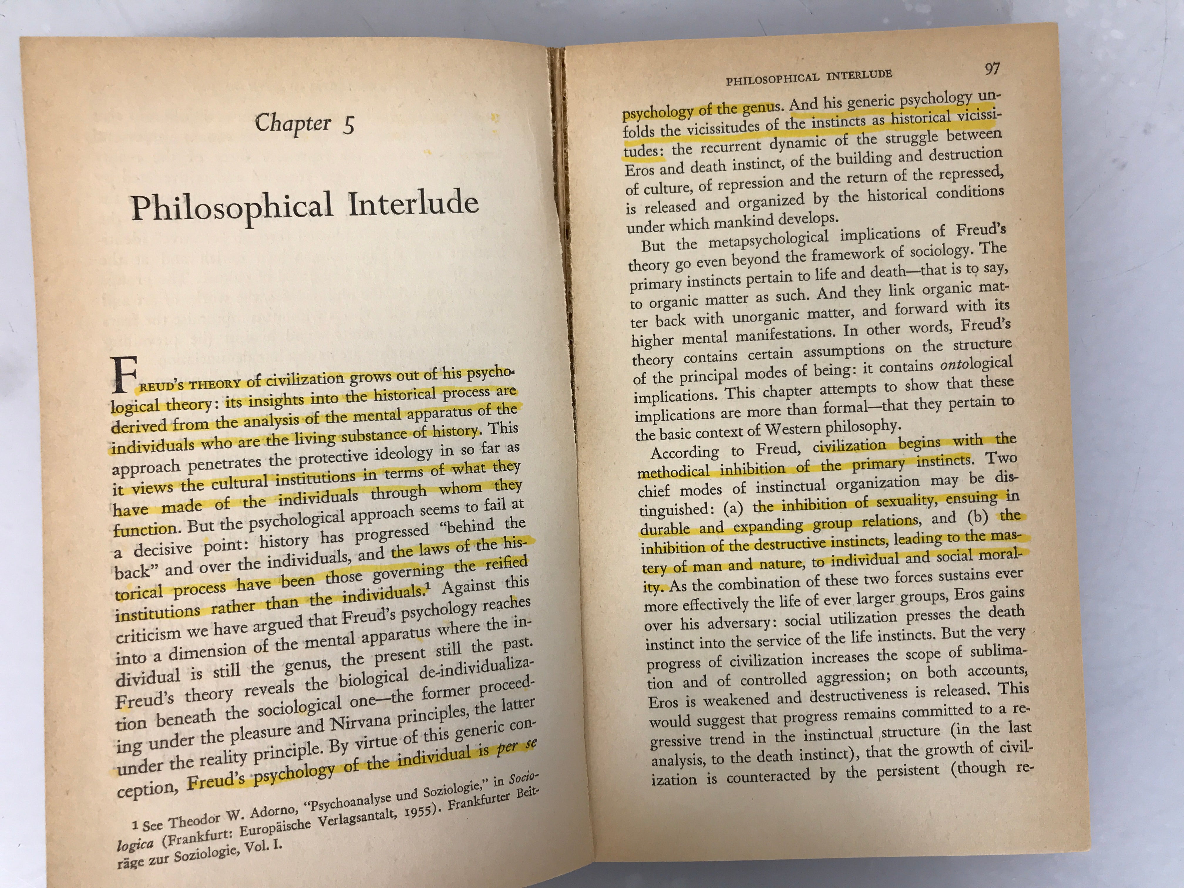 Lot of 2 Psychology Paperbacks: Eros and Civilization and The Presentation of Self in Everyday Life  (1955-1959)