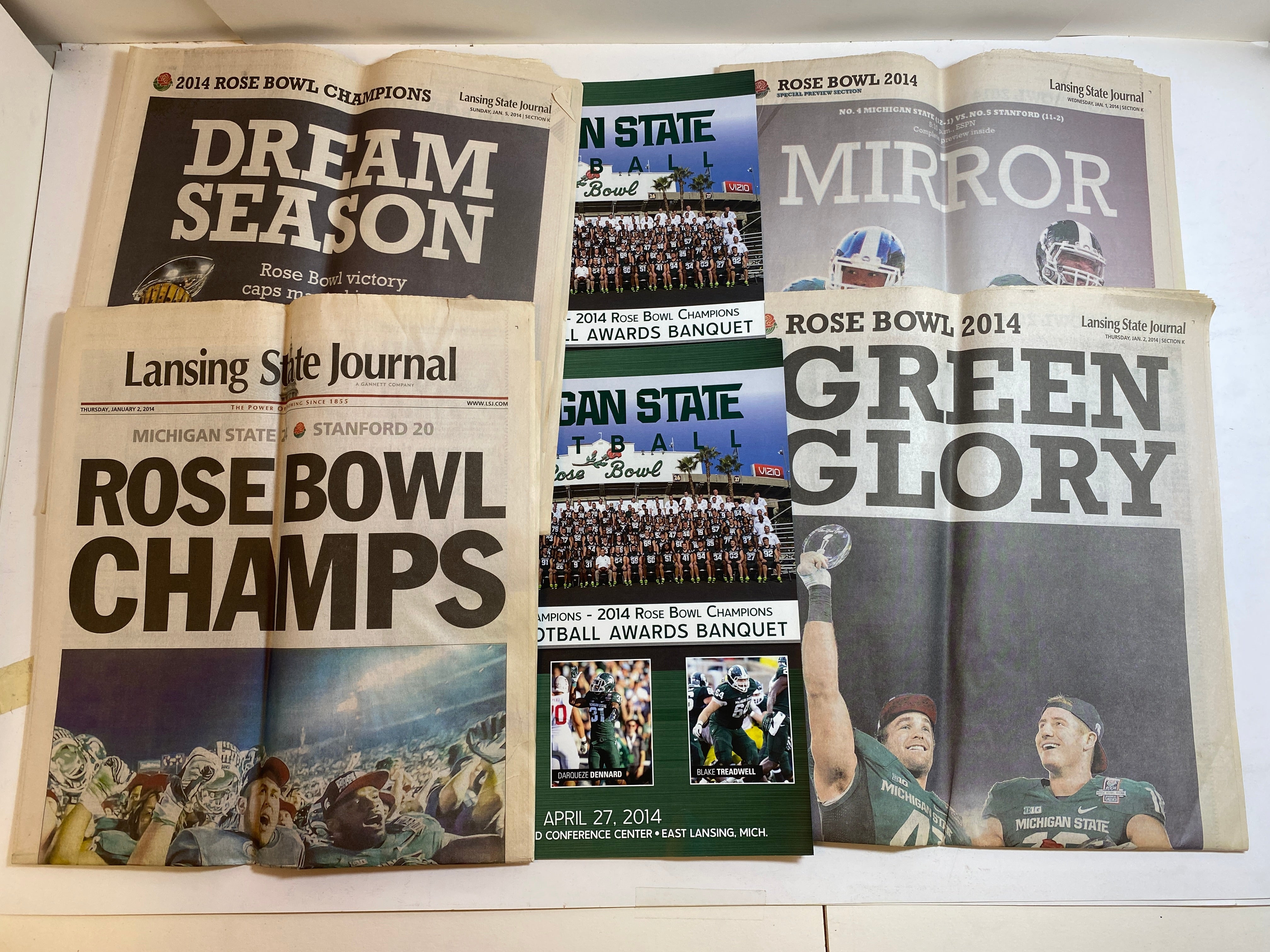MSU Michigan State Football 2014 Rose Bowl Ephemera Lot