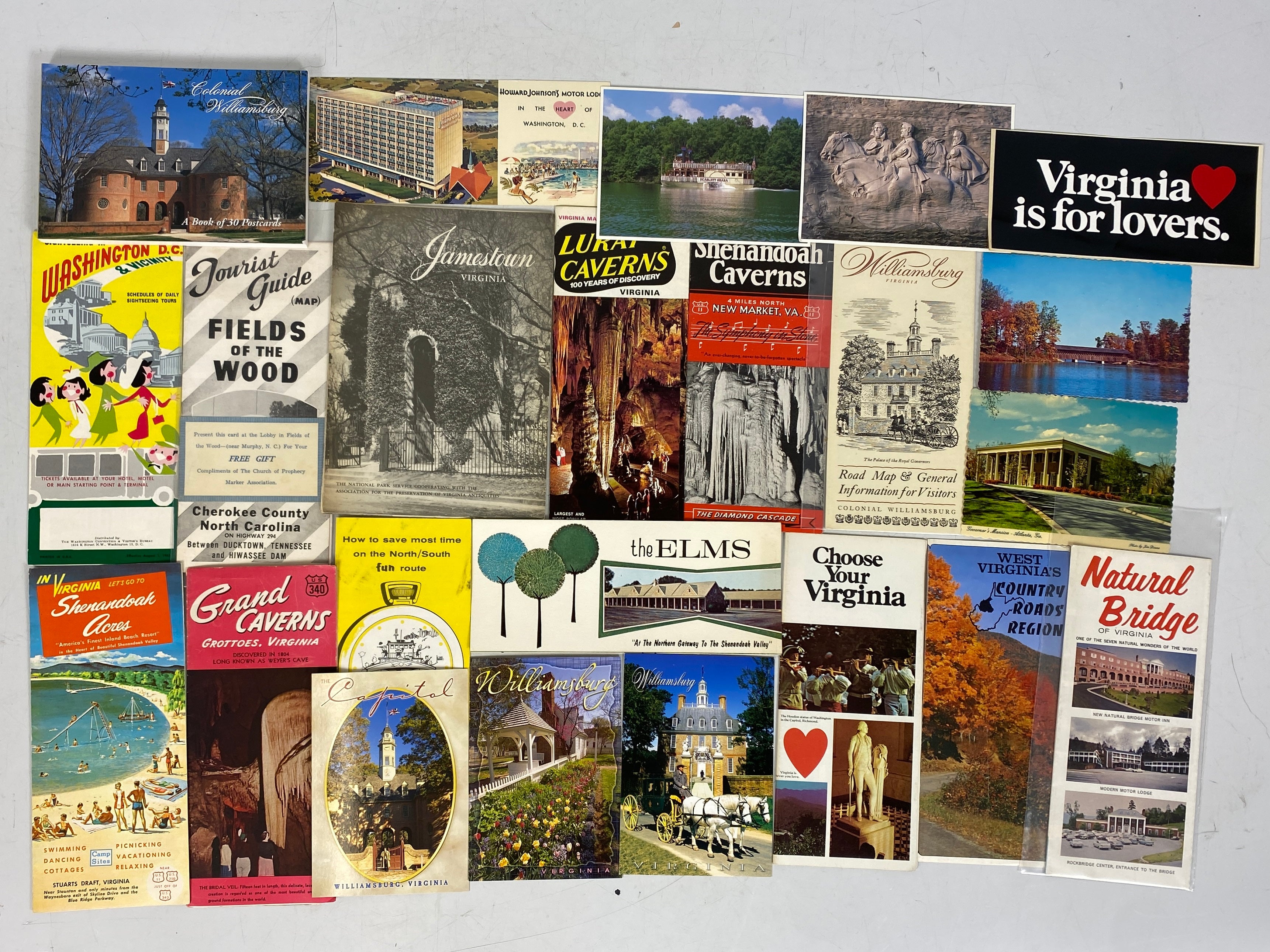 South Atlantic States Travel Ephemera Lot (Maps, Postcards, Brochures)