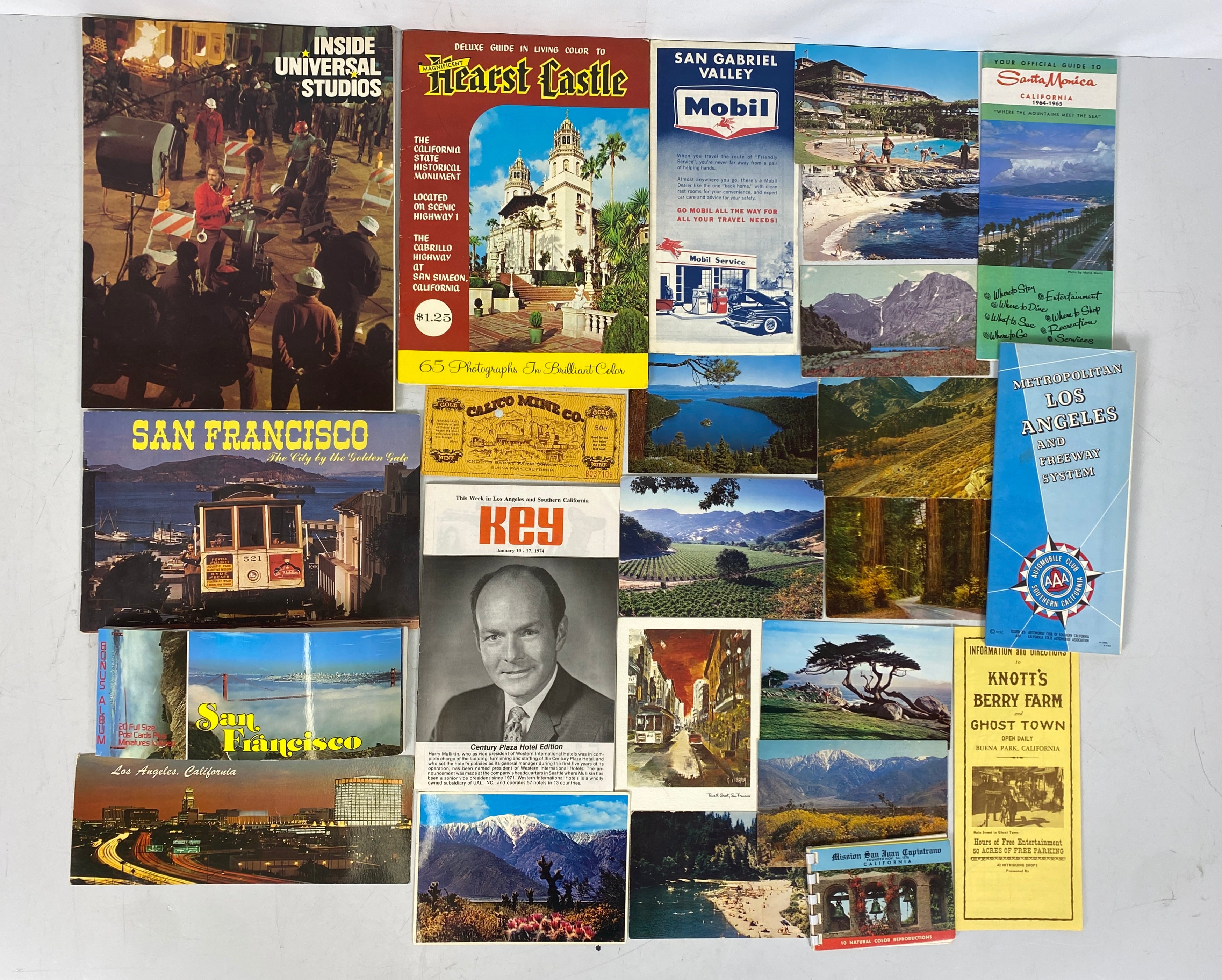 California Travel Ephemera Lot (Maps, Postcards, Brochures)