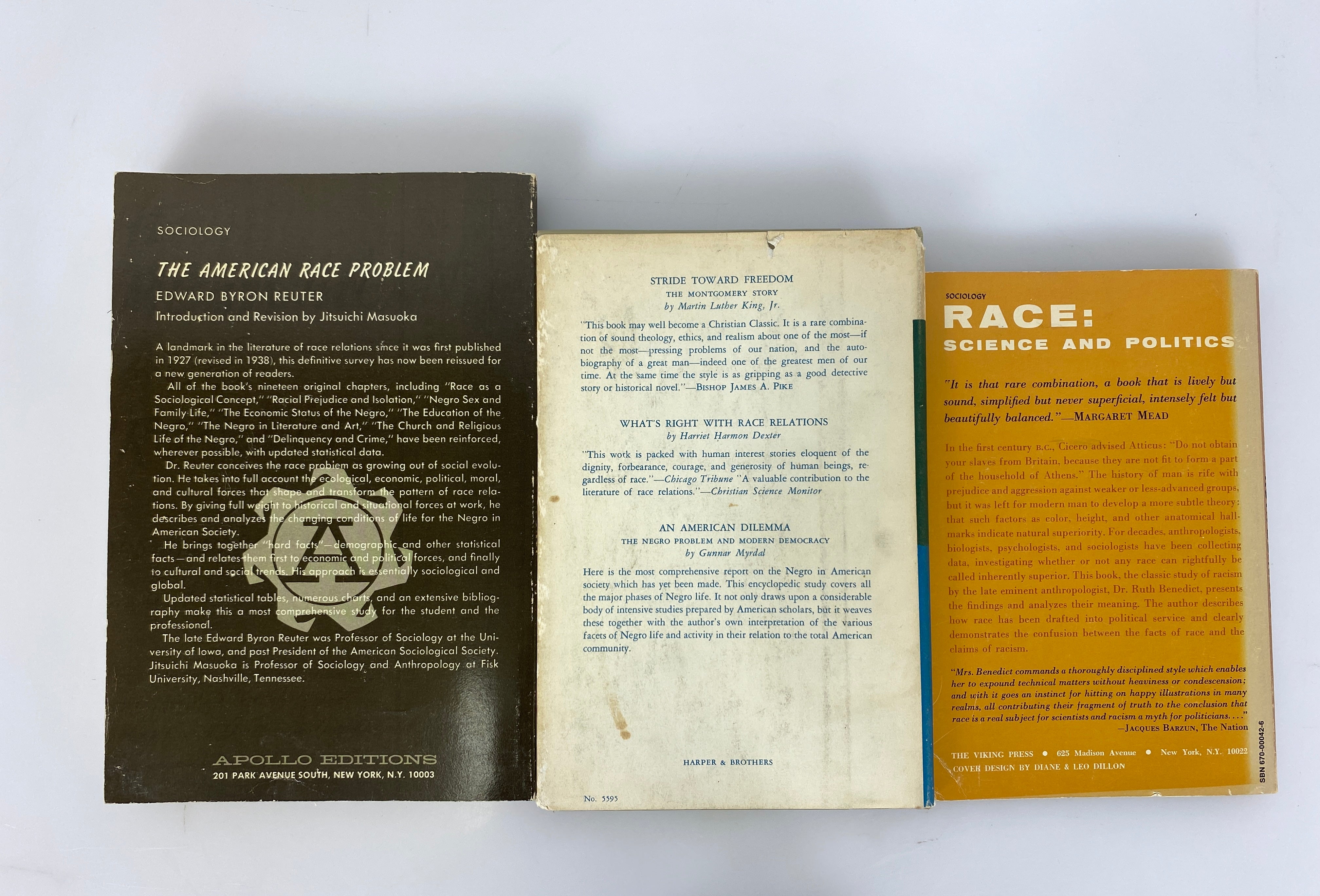 3 Vols: American Race Problem/Race Science & Politics/in Christian Perspective
