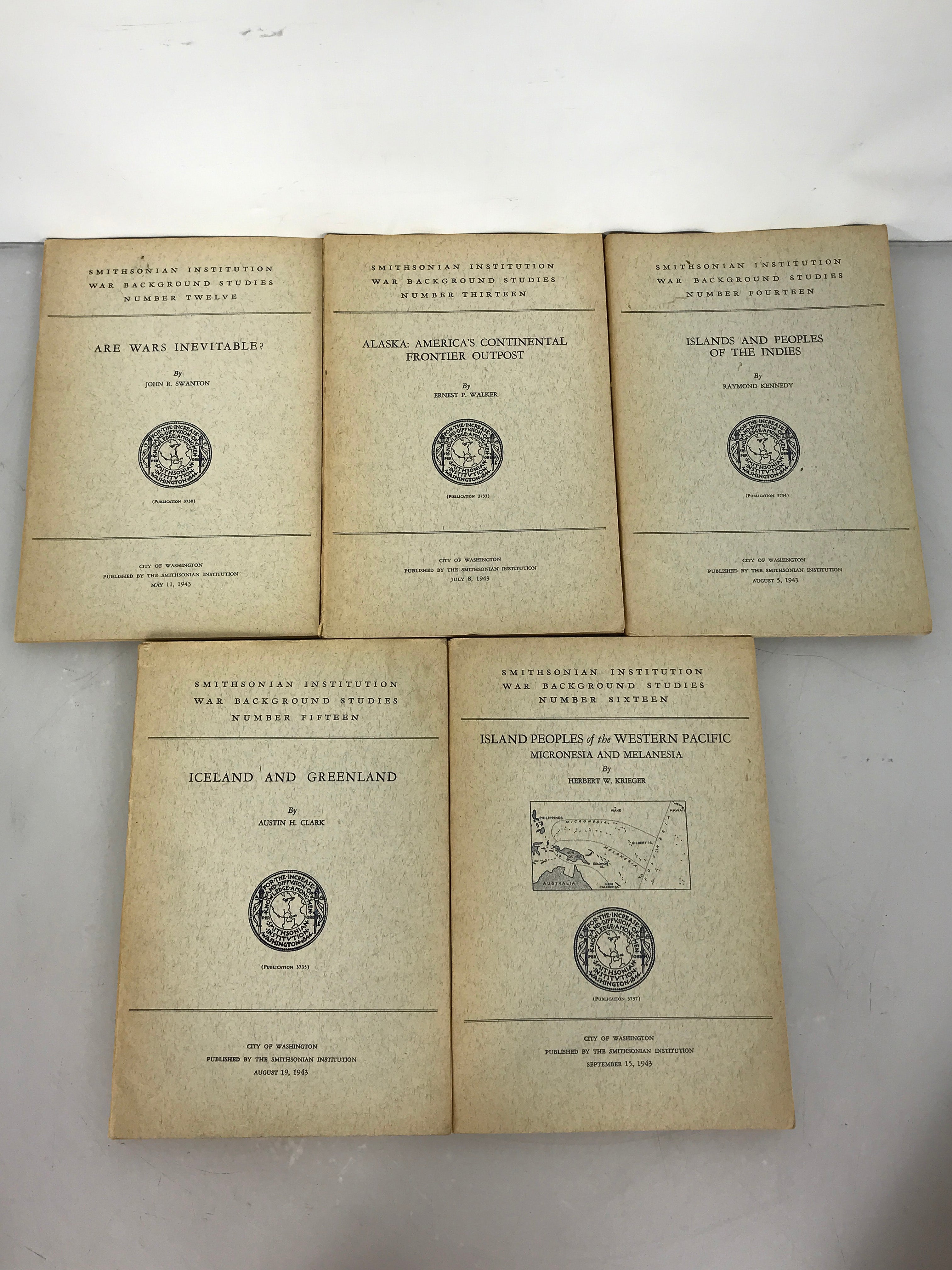 Lot of 20 Smithsonian Institution War Background Studies Vol 1, 3-21 1942-1945 SC