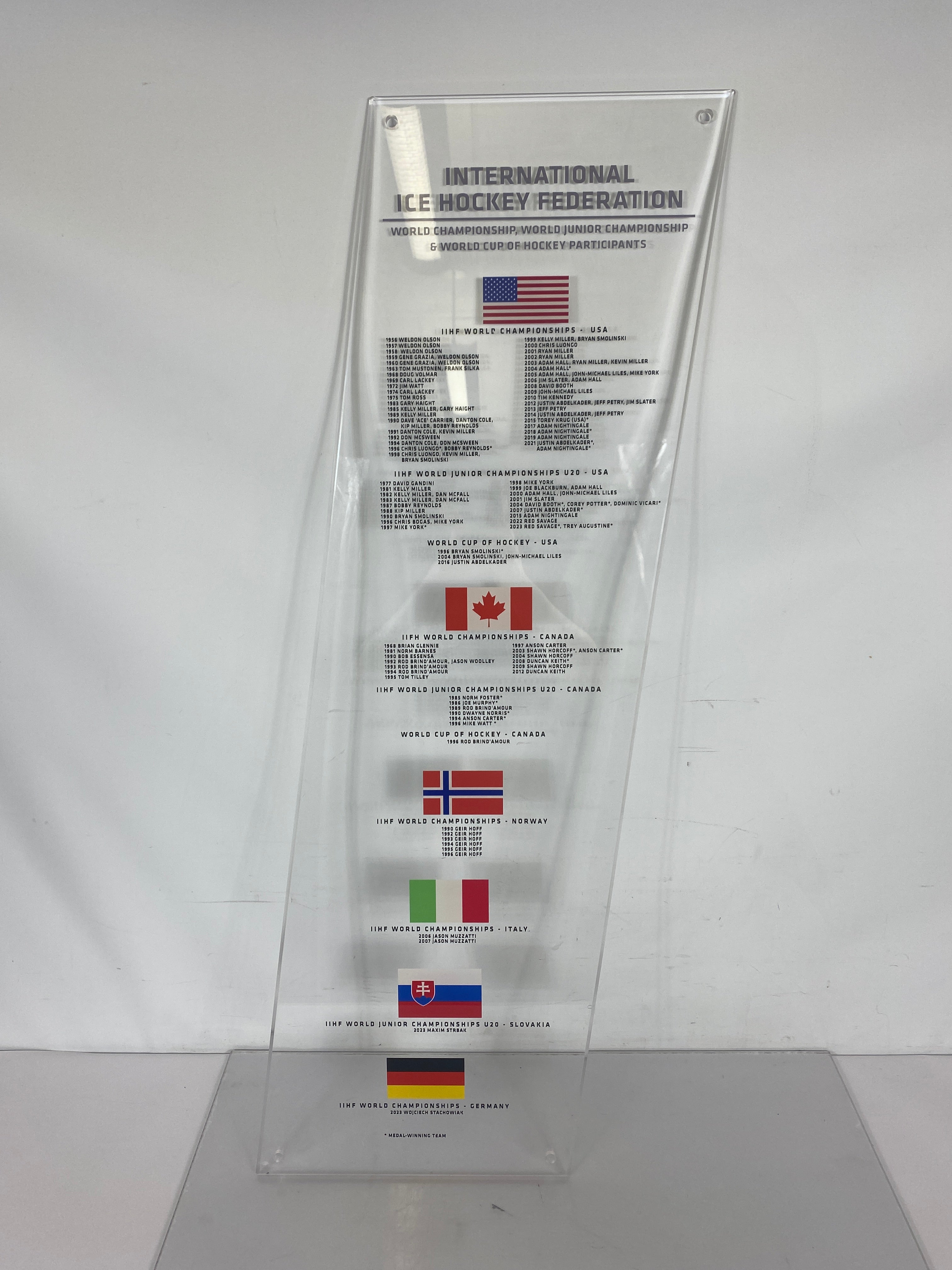 International Ice Hockey Federation Acrylic Wall Hanging