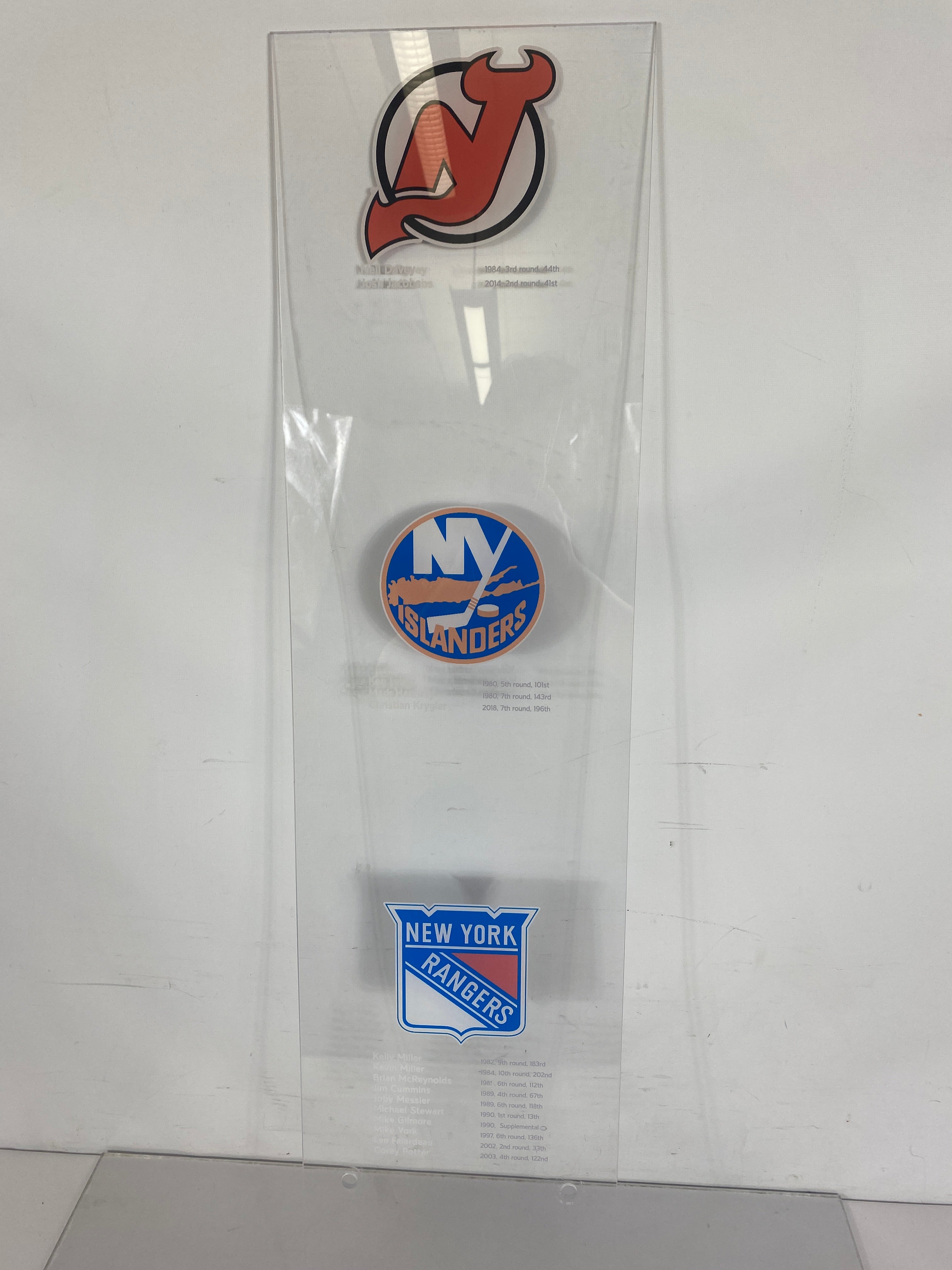 MSU Ice Hockey Acrylic Wall Hanging NHL Draft Picks Devils Islanders Rangers