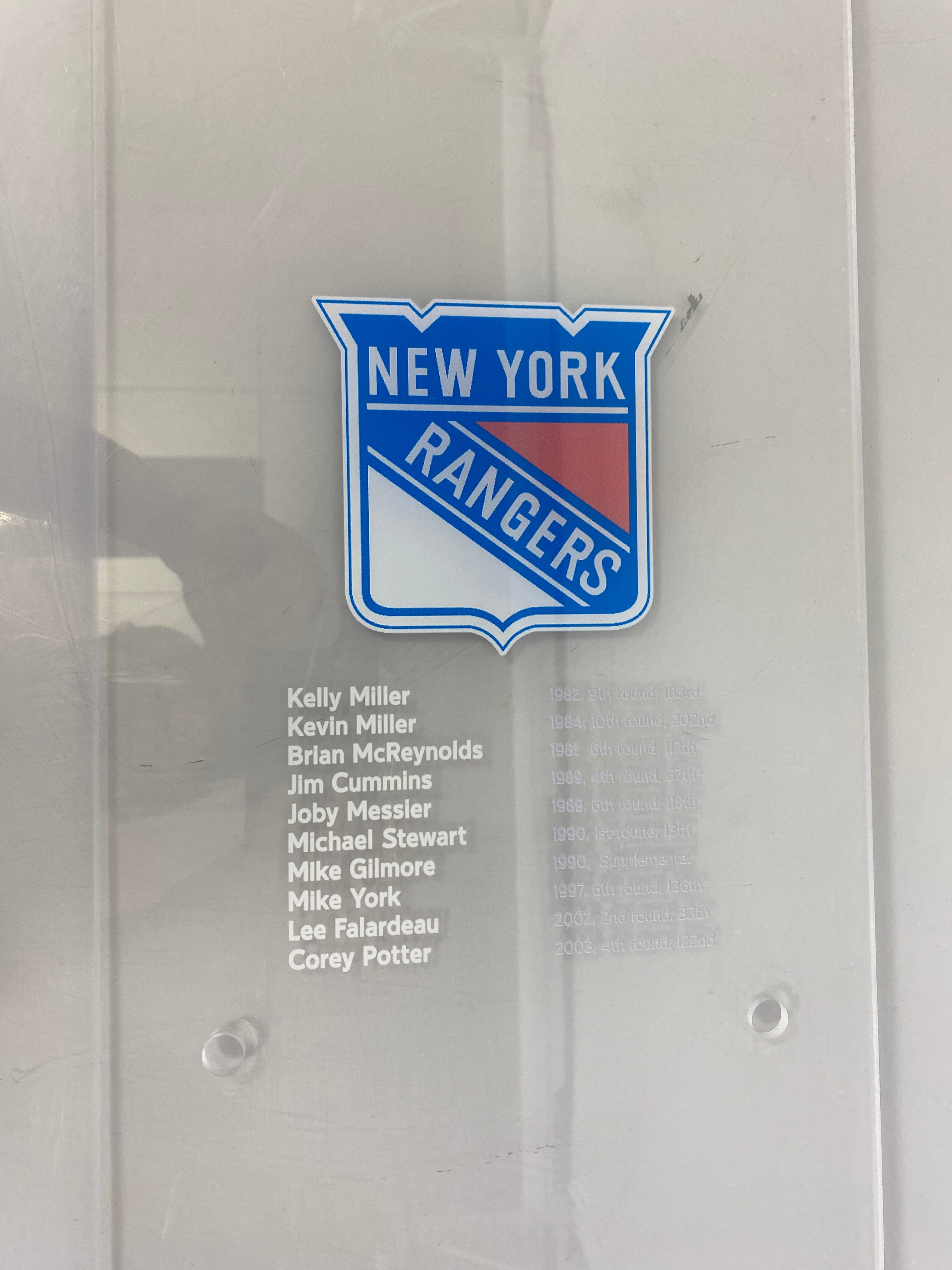 MSU Ice Hockey Acrylic Wall Hanging NHL Draft Picks Devils Islanders Rangers