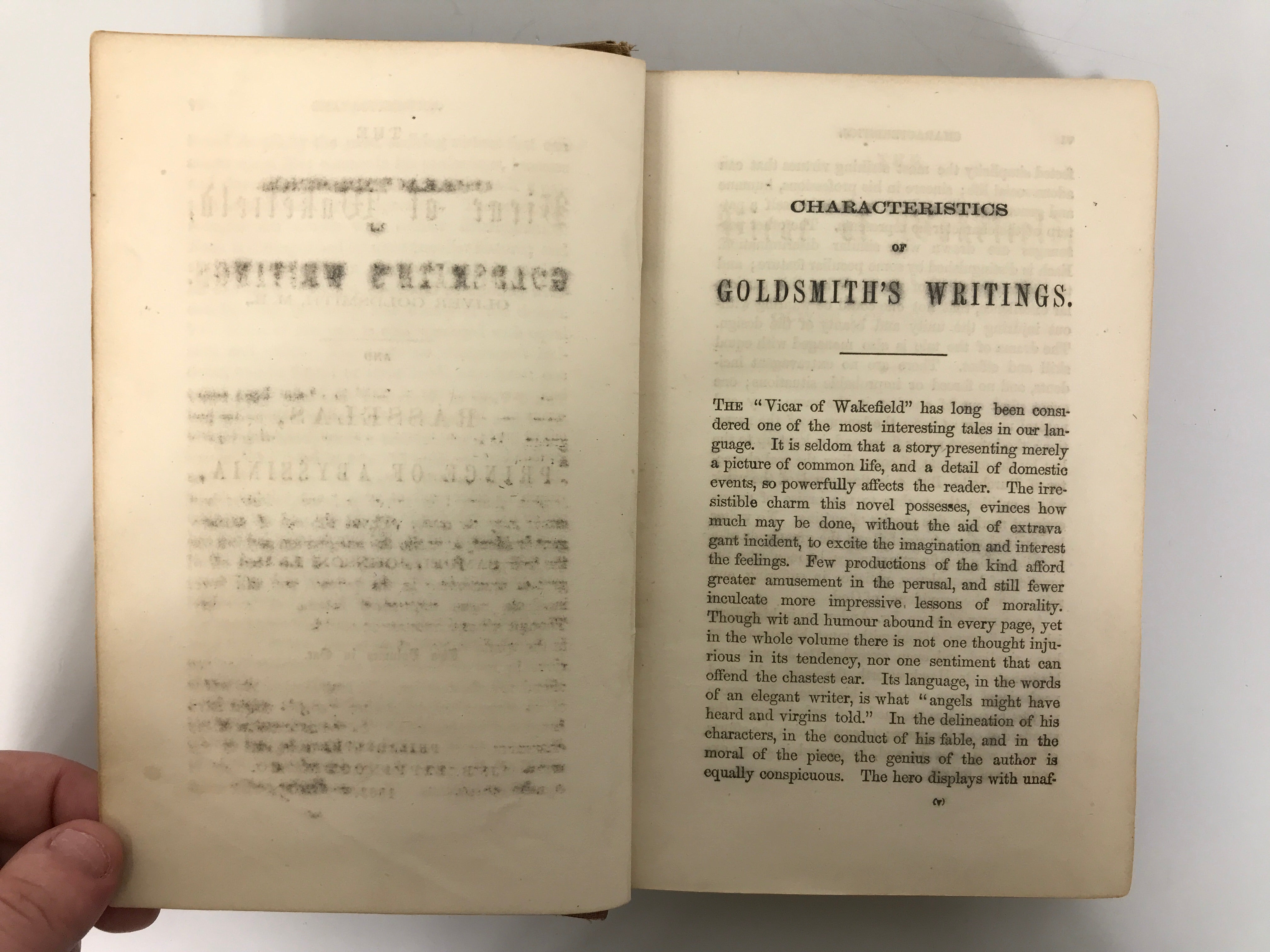 The Vicar of Wakefield; Goldsmith/ Rasselas,Prince of Abyssinia; Johnson 1863 HC