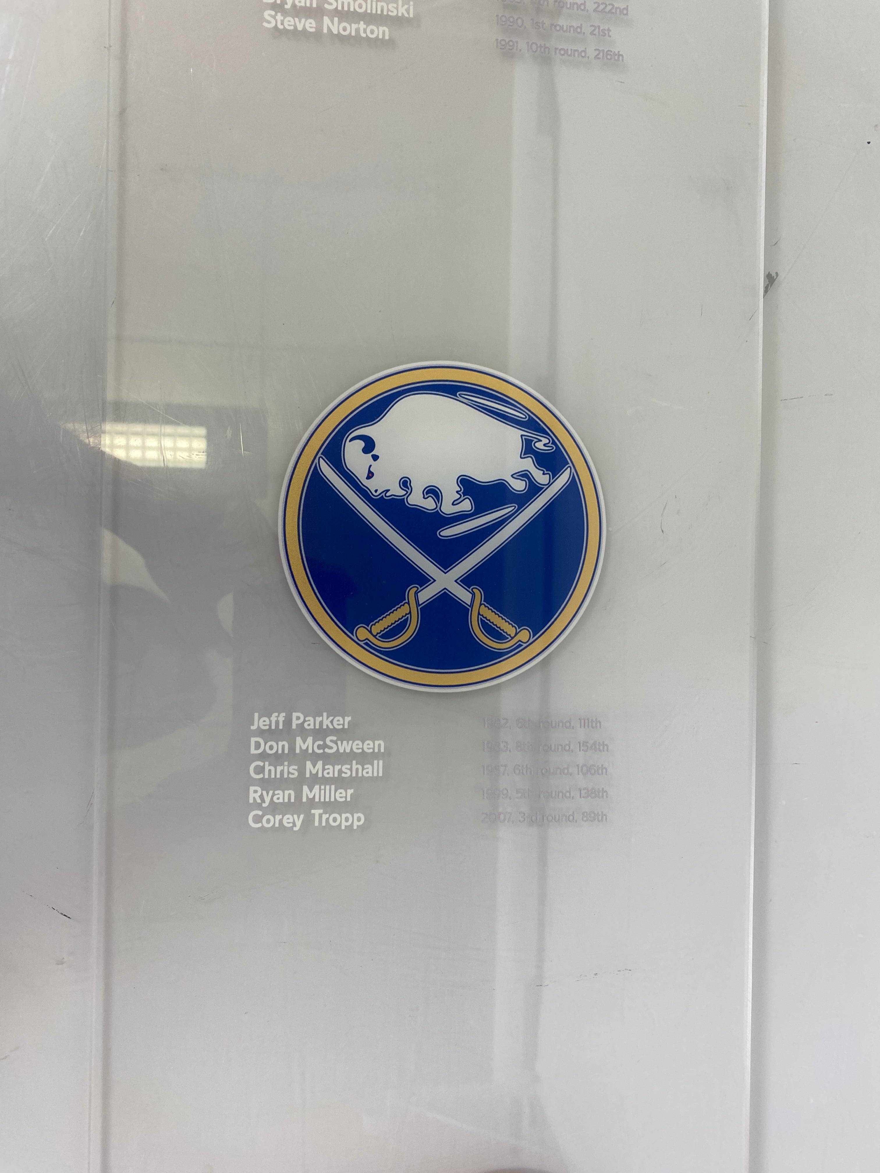 MSU Ice Hockey Acrylic Wall Hanging NHL Draft Picks Bruins Sabers Flames